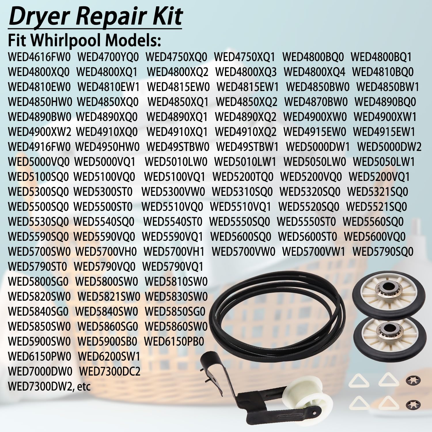Thumbnail 2 de Siwdoy Dryer Repair Kit for Whirlpool with 341241 Belt and Drum Rollers