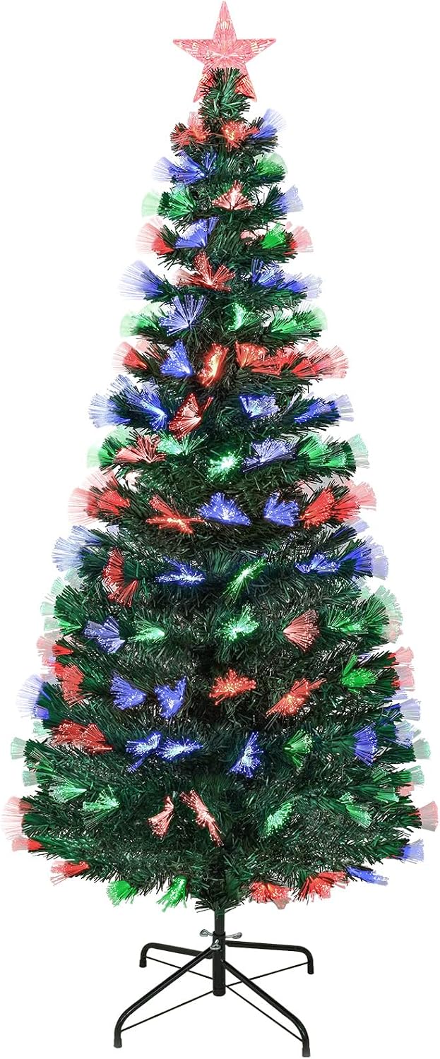 Detalle de Sapin de Noël Artificiel Uten 1,5 m avec Pointe en PVC et Fibre de Verre – 8 Modes lumineux