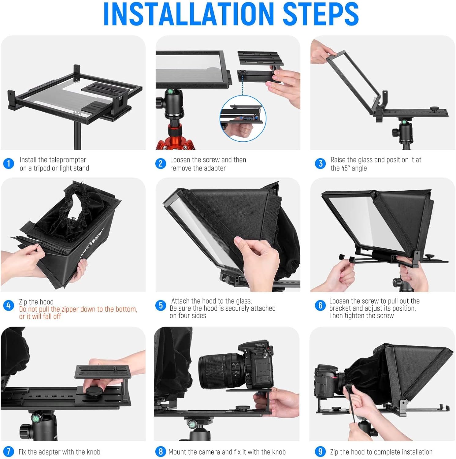 Thumbnail 4 de NEEWER X12 14-inch teleprompter for DSLR cameras