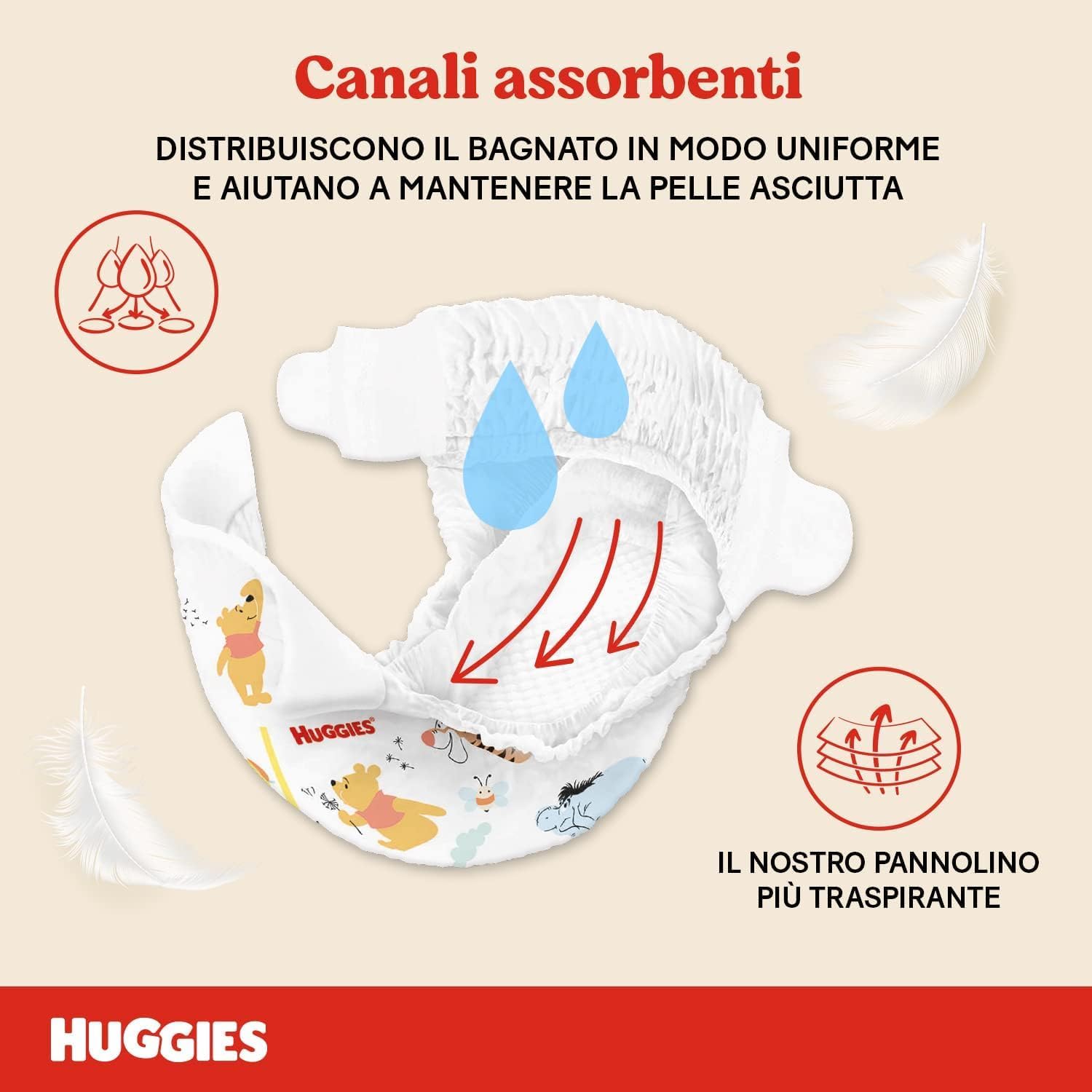 Detalle de Huggies Extra Care Pannolini Taglia 5 (12-17 kg) Design Disney – Pacco Scorta da 56 Pz
