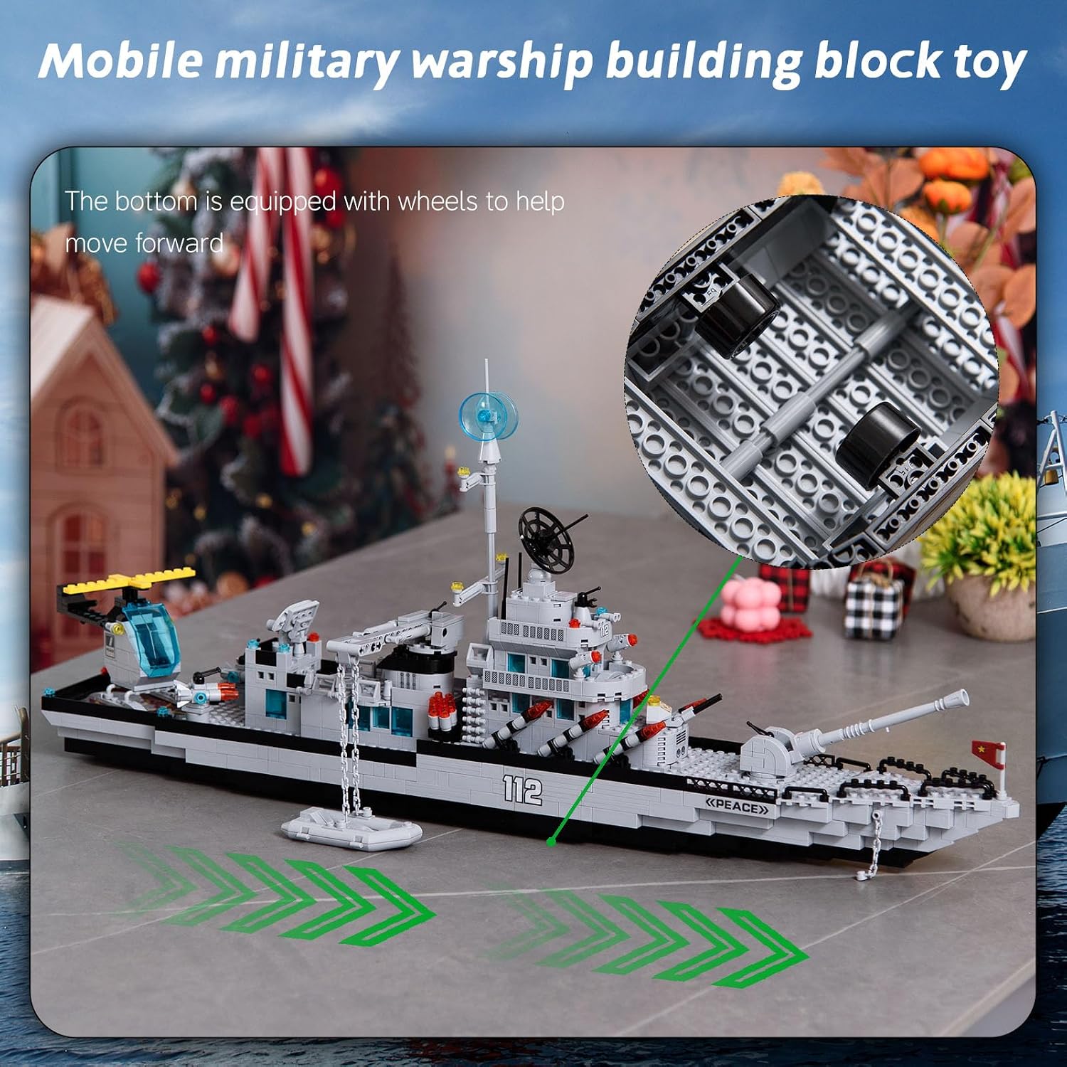 Detalle de Military Battleship Cruiser Set 1442 pieces