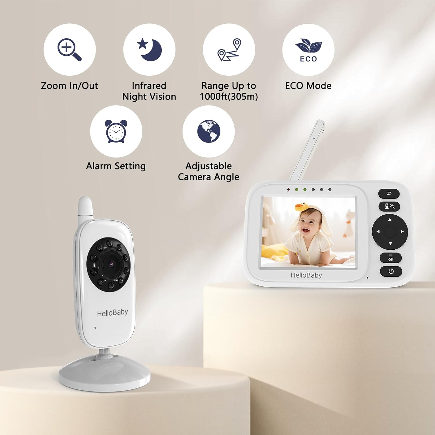 Detalle 2 de HelloBaby Camara Vigilancia Bebe 300m