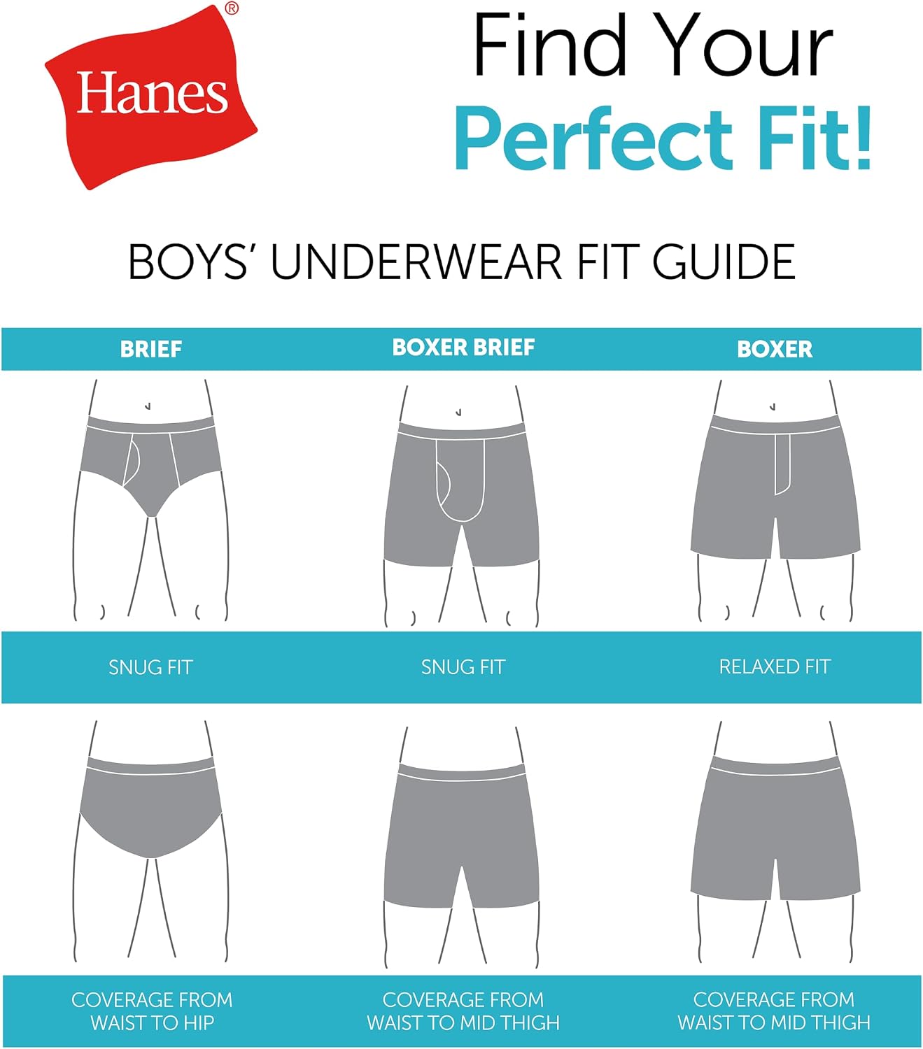 Thumbnail 4 de Hanes Boys' Potty Training Underwear, 7-Pack Cotton Boxer Briefs with Leak Liner