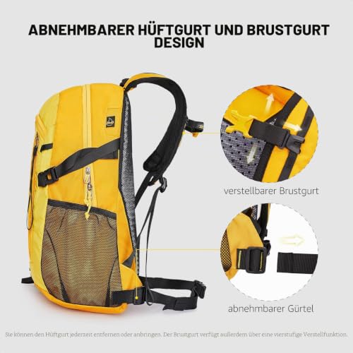 Detalle 2 de SKYSPER Leicht Wanderrucksack 20L – Rucksack mit Rückenbelüftung