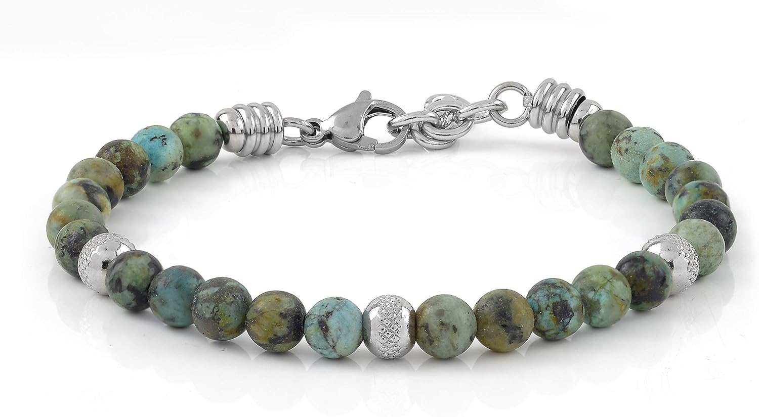 Thumbnail 1 de 10:10 Bracciale turchese africano 6 mm