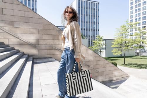 Detalle de reisenthel Daily Shopper Summerstripes Black – Moderner, geradliniger Alltags- und Einkaufsbegleiter