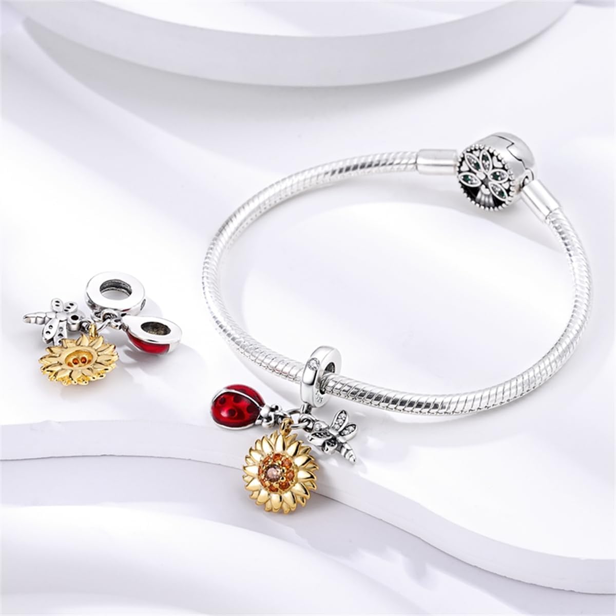 Thumbnail 1 de LNQOBU Hand der Fatima Charms Anhänger aus 925 Sterlingsilber für Armband & Kette – mit Lochgröße ca. 4,5–5 mm