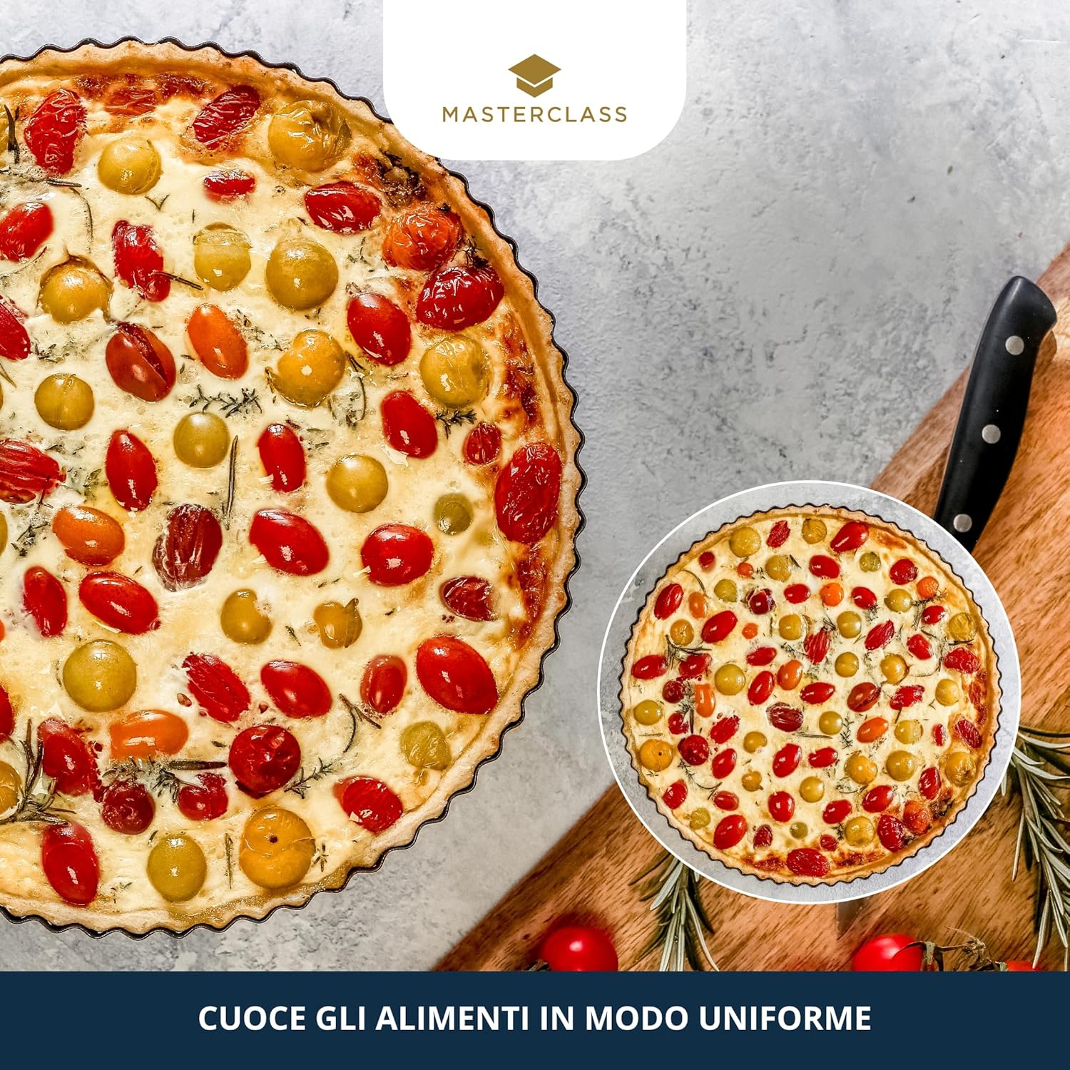 Thumbnail 3 de MasterClass – Moule à tarte et quiche antiadhésif en acier cannelé 23 cm