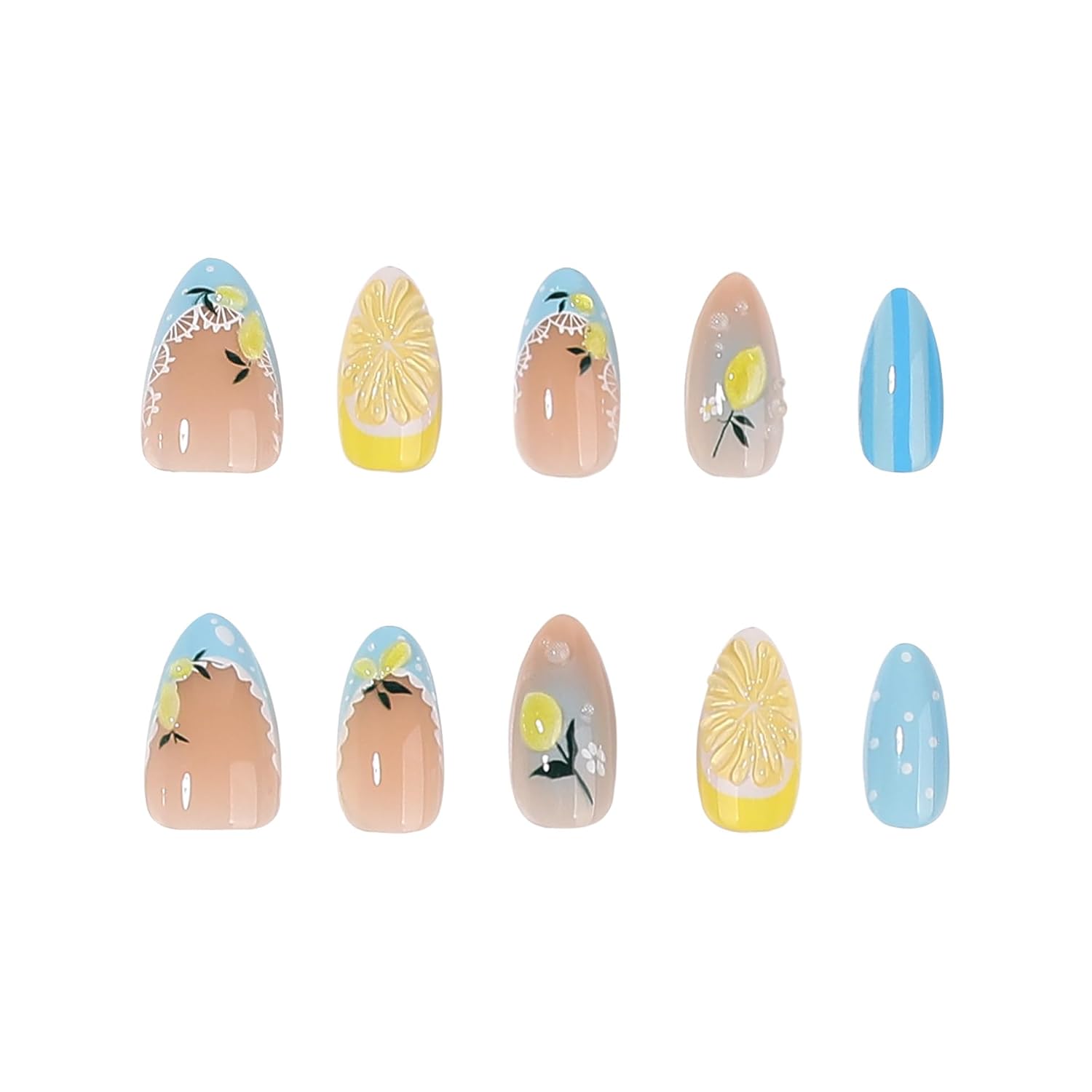 Detalle 2 de Short Almond Press-On Nails, 24-Piece Kit