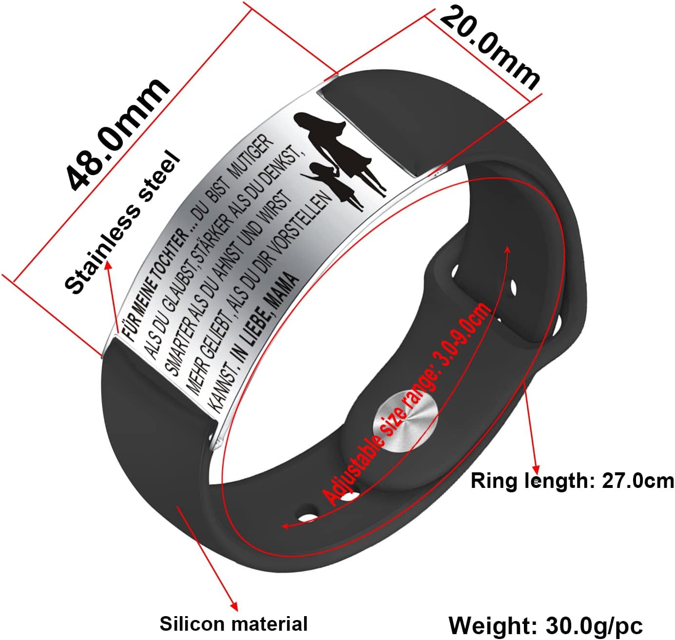 Detalle 1 de YOTHIWAD Armband 27 cm mit Gravur