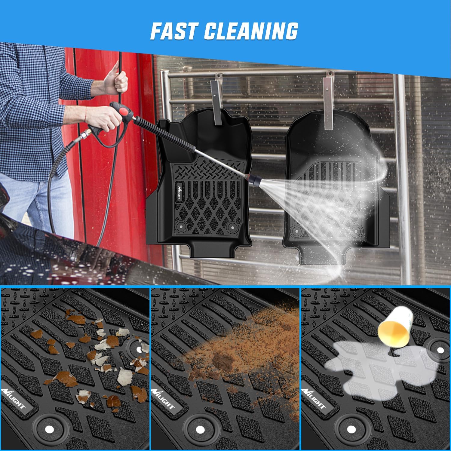Detalle 2 de Nilight TPE Floor Mats for Dodge Durango 7-Seat