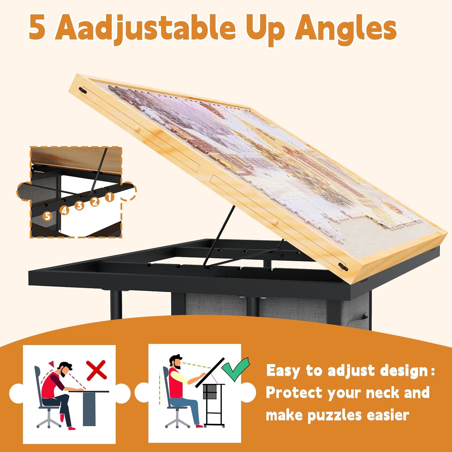 Detalle 2 de Jigsaw Puzzle Table with Drawers 1500pcs