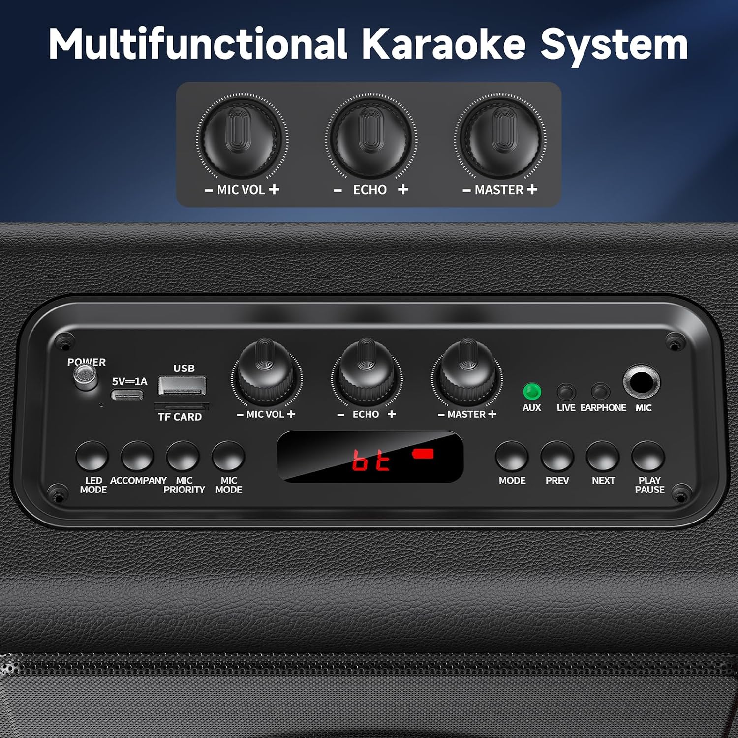 Thumbnail 6 de PPMIC MS75-T Karaoke Machine, 300W PA System, 3 Wireless Mics, Bluetooth 5.3