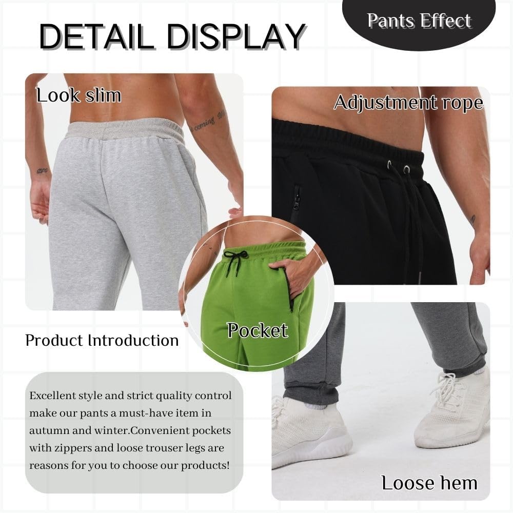 Thumbnail 5 de Bsrpolry 3-Pack Men’s Athletic Sweatpants with Zip Pockets
