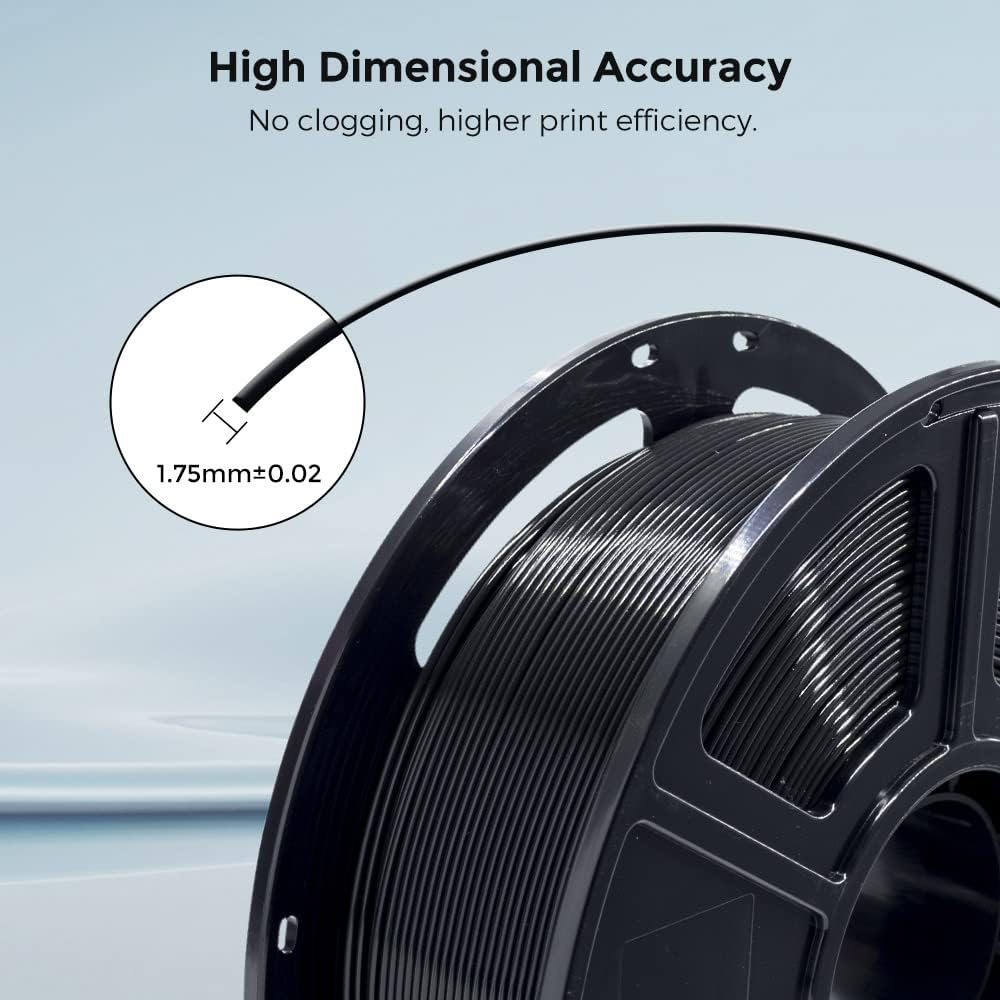 Detalle de FLASHFORGE PLA PRO Filament 1.75mm, 1kg Spool (Black) — Tough, Clog-Free & Dimensional Accuracy ±0.02mm