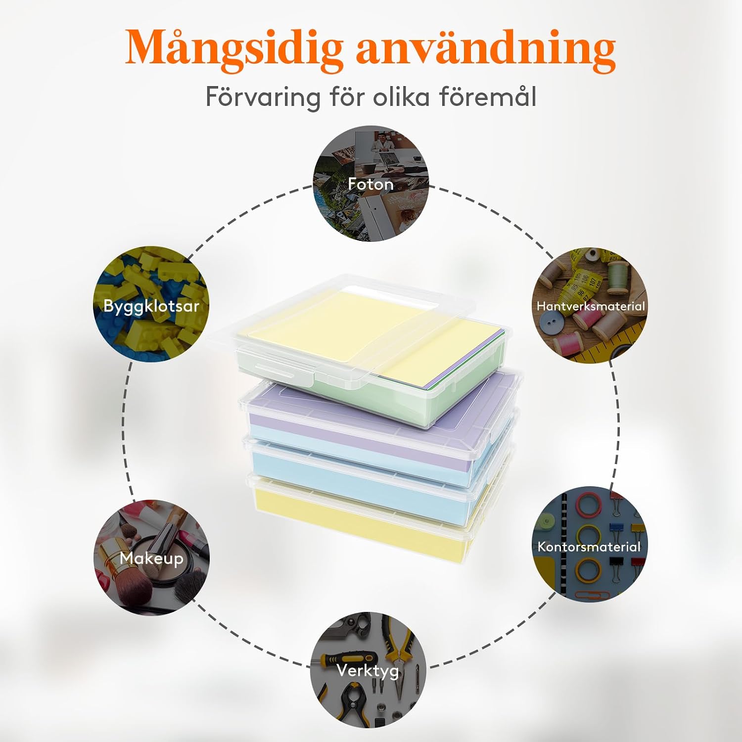 Detalle 1 de Lifewit storage boxes – 4 förvaringslådor i plast med snäpplock, stapelbara