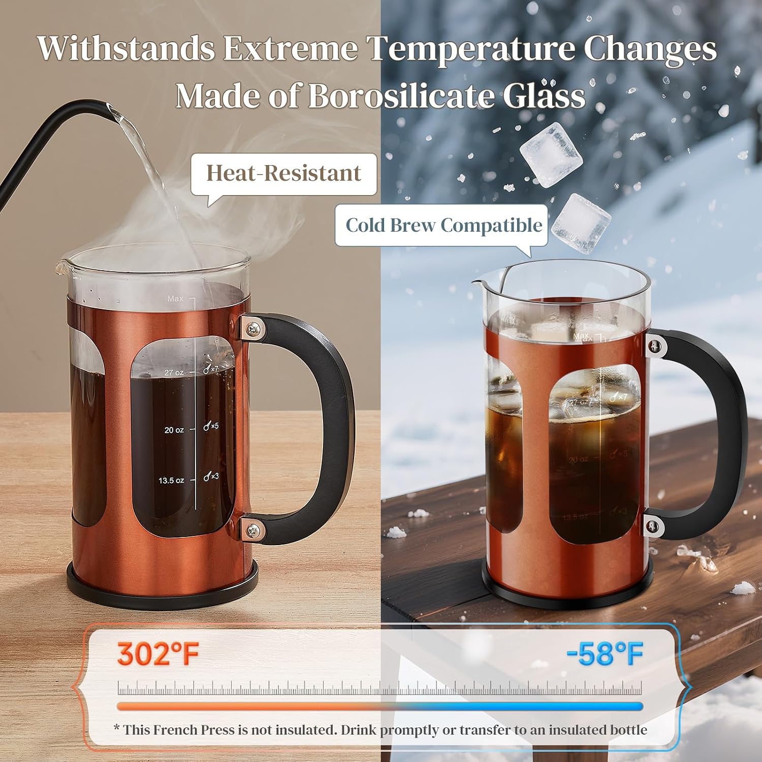 Thumbnail 4 de Veken French Press 34oz 1 L