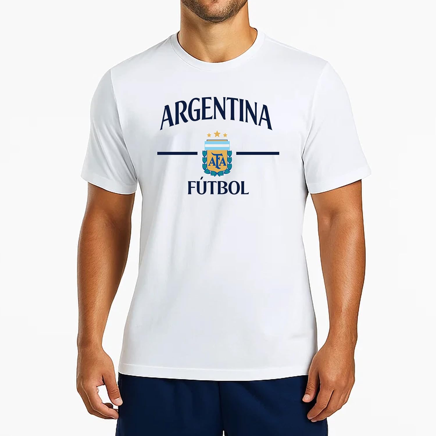 Detalle de Icon Sports Officially Licensed Argentine Football Association Soccer Cotton T-Shirt (Unisex Adult)