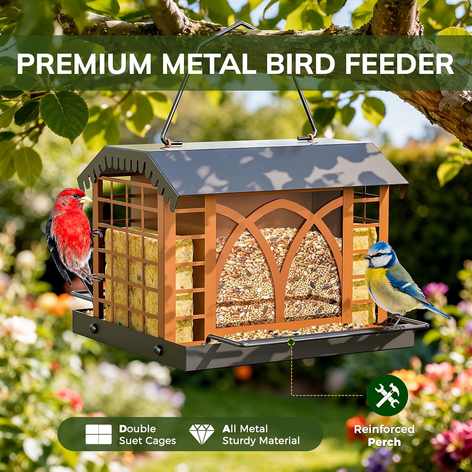 Thumbnail 6 de Metal Bird Feeder 3.5 lb Capacity