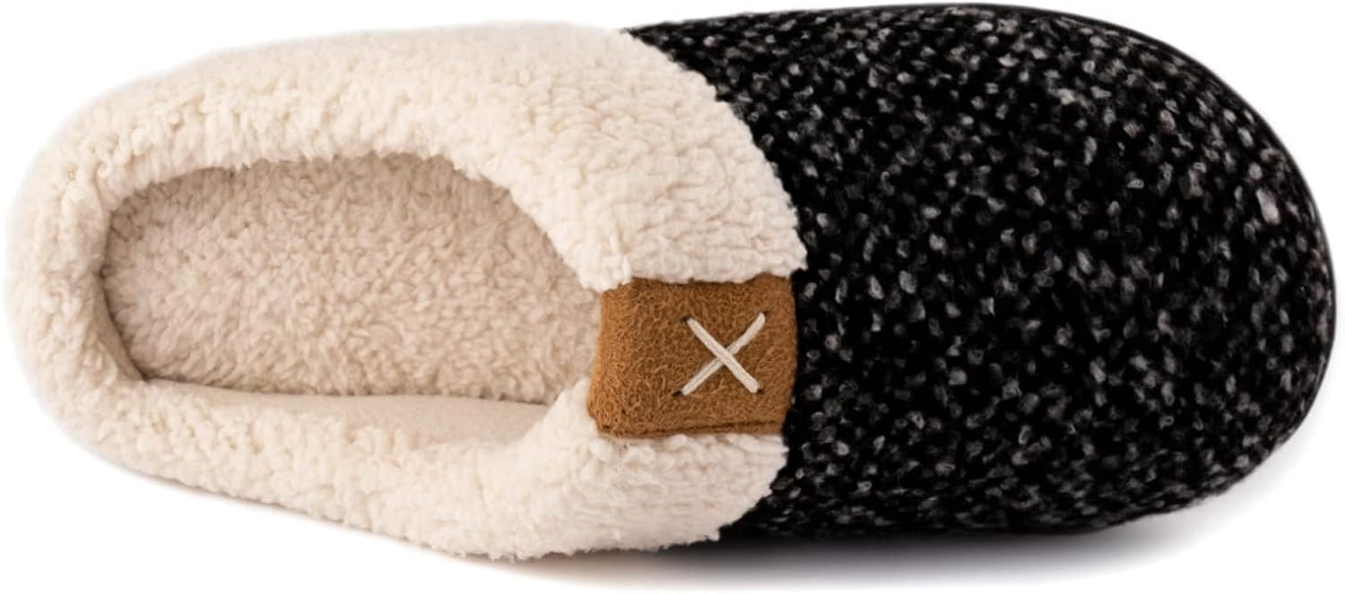 Detalle de ULTRAIDEAS Women's Cozy Memory Foam Slippers with Fleece Lining and Rubber Sole