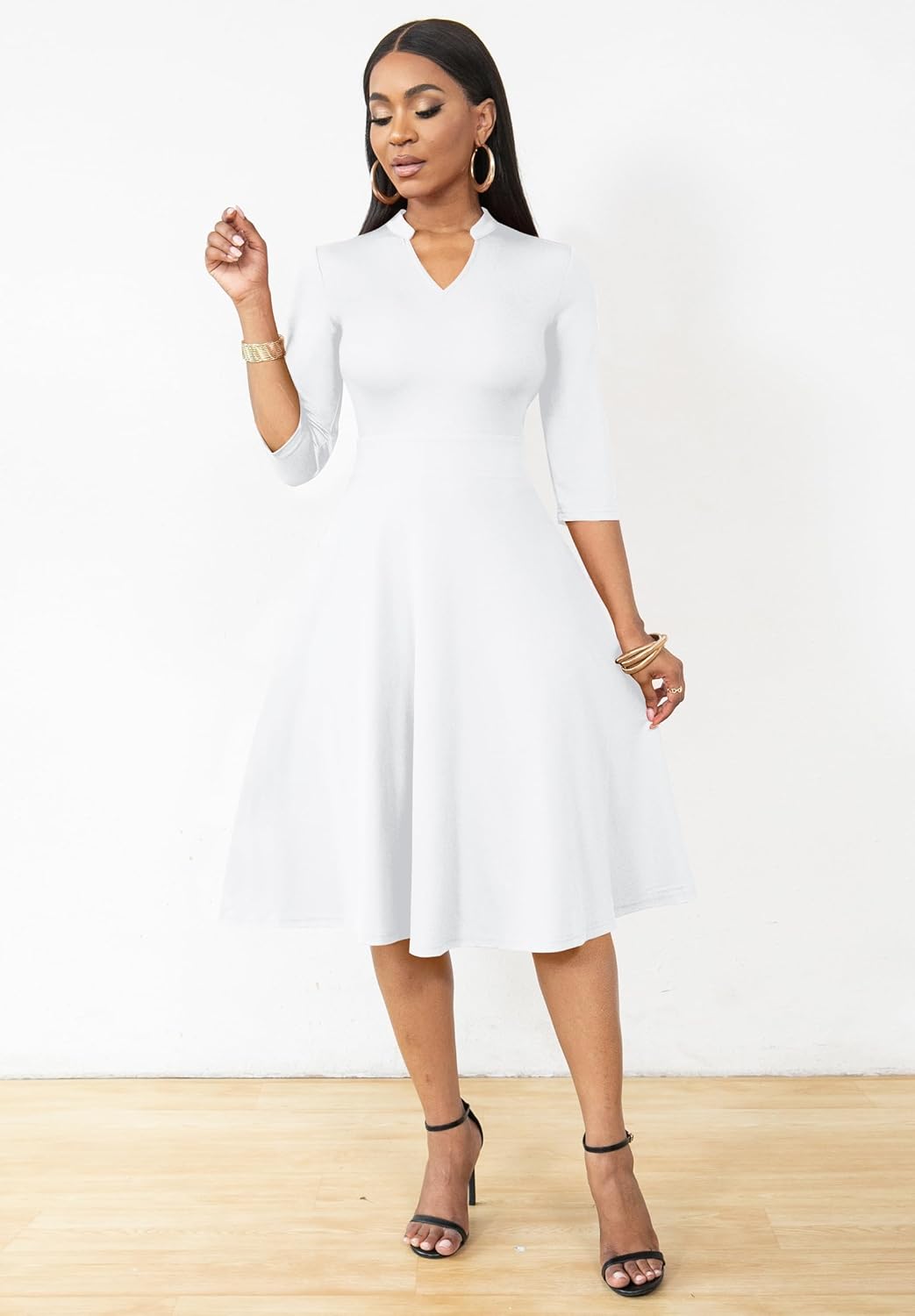 Thumbnail 2 de Nmoder Casual Dress for Women – Semi-Formal Fit & Flare Midi with Pockets