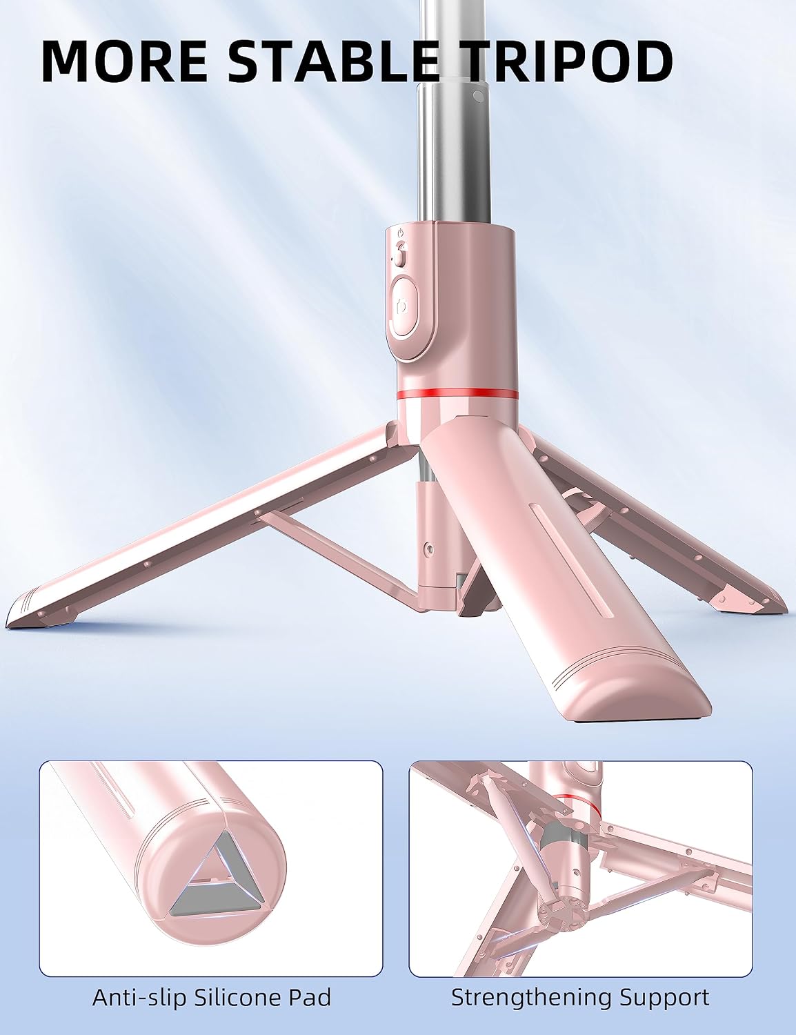 Thumbnail 1 de SelfieShow 41'' Phone for Tripod selfie stick tripod stand with wireless remote (Pink)