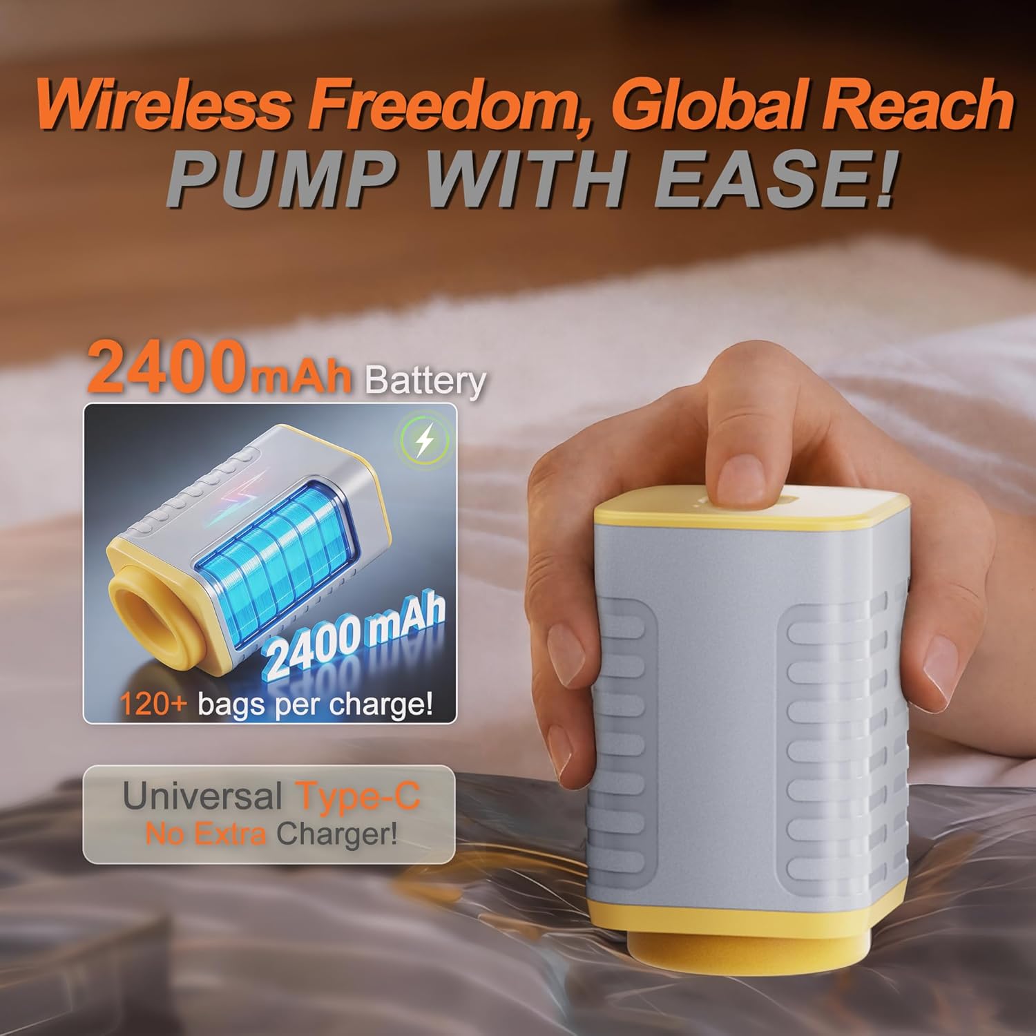 Thumbnail 3 de 15-Pack Vacuum Bags for Travel with Wireless Rechargeable Pump (Carry-on Compression Set)