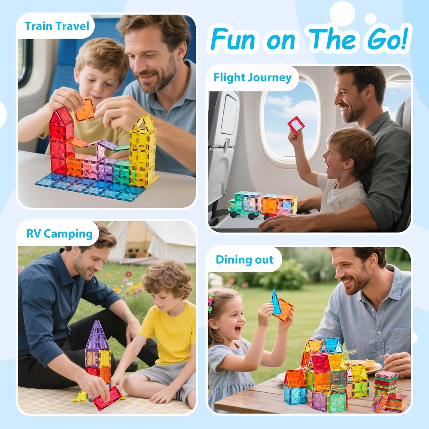 Detalle de Anbalulu 134PCS Magnetic Building Tiles set 🧩