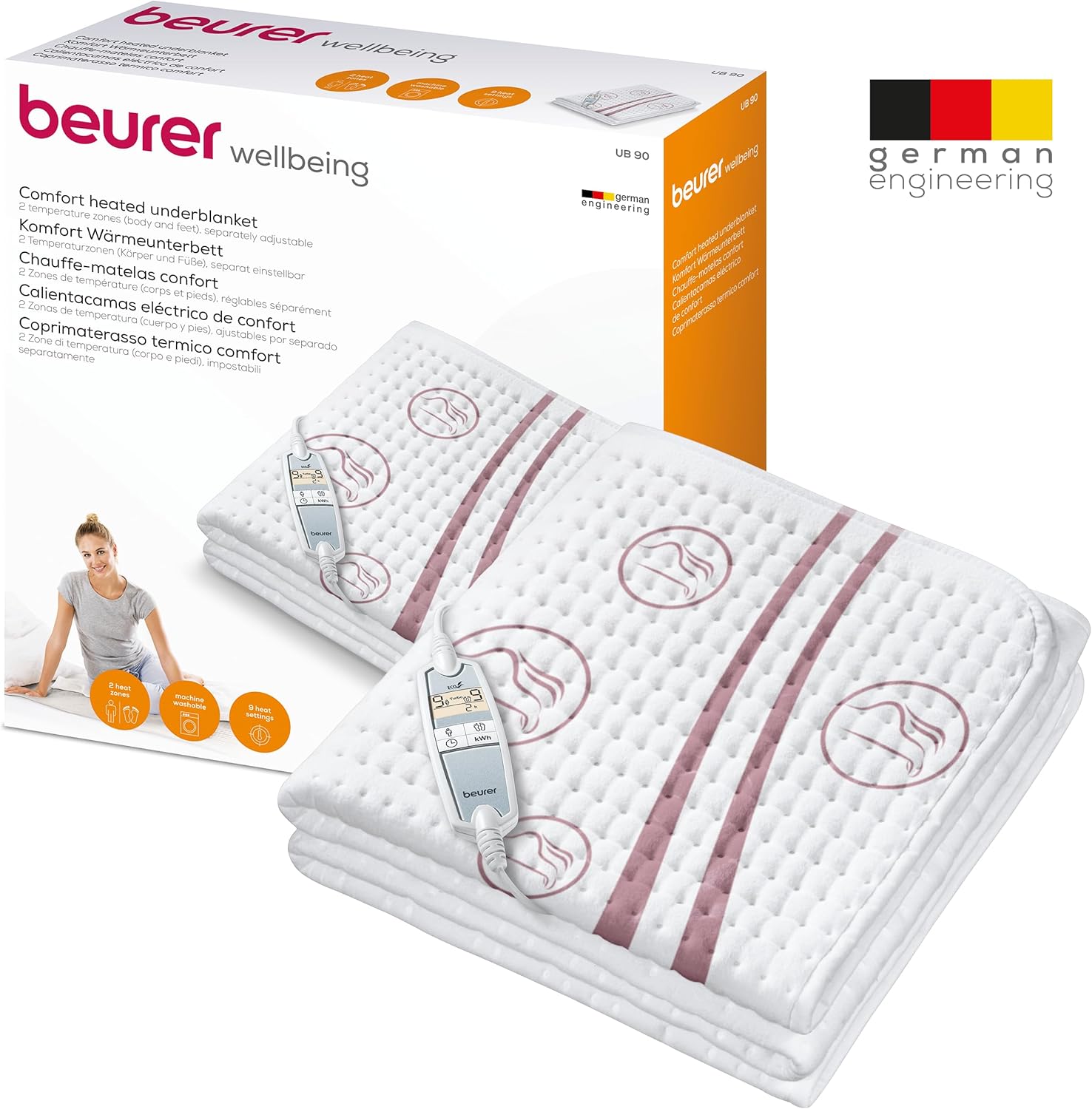 Detalle 2 de Beurer UB 90 Coprimaterasso Termico 150x80 cm – doppia zona riscaldante