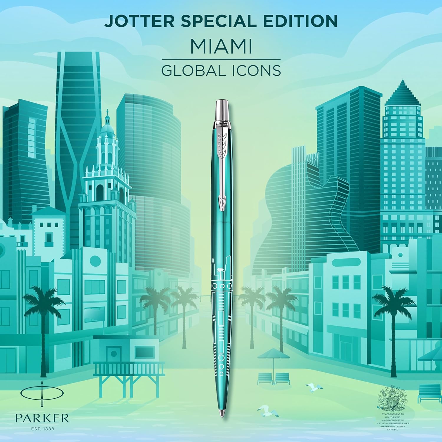 Detalle 2 de Parker Jotter Edición Especial Turquesa Miami