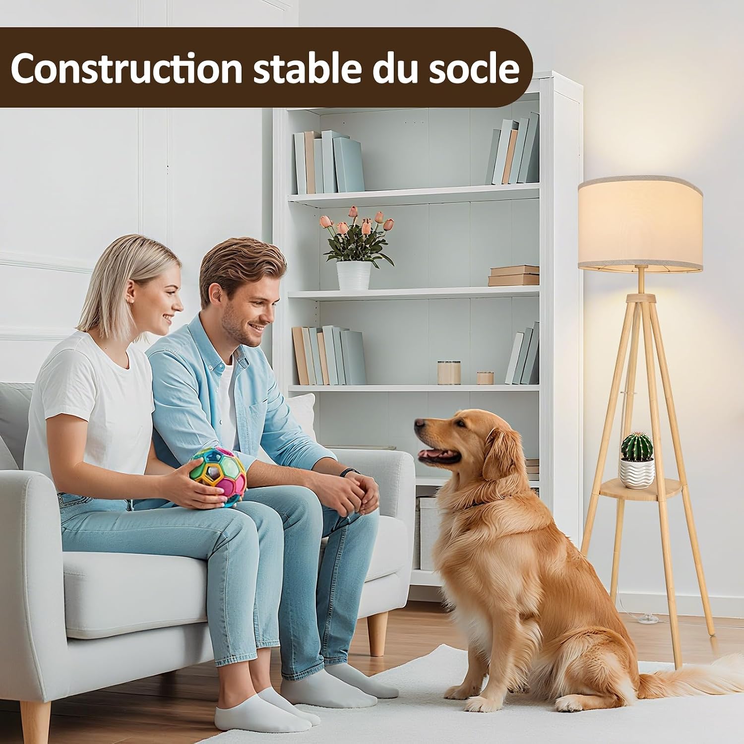 Thumbnail 4 de YooShine Stehlampe für Wohnzimmer mit Ablage, dimmbar (2700K–6500K) und Fernbedienung