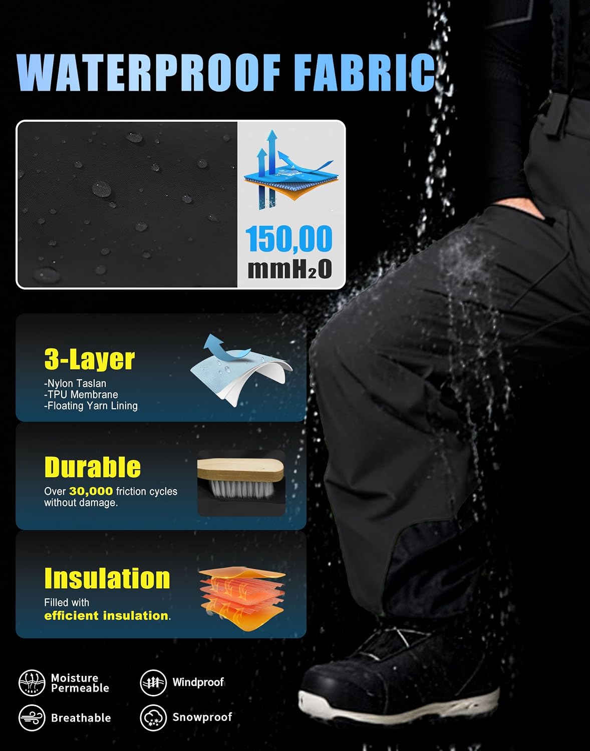 Detalle 2 de Pioneer Camp Skihose Baggy Wasserdicht 15000mm