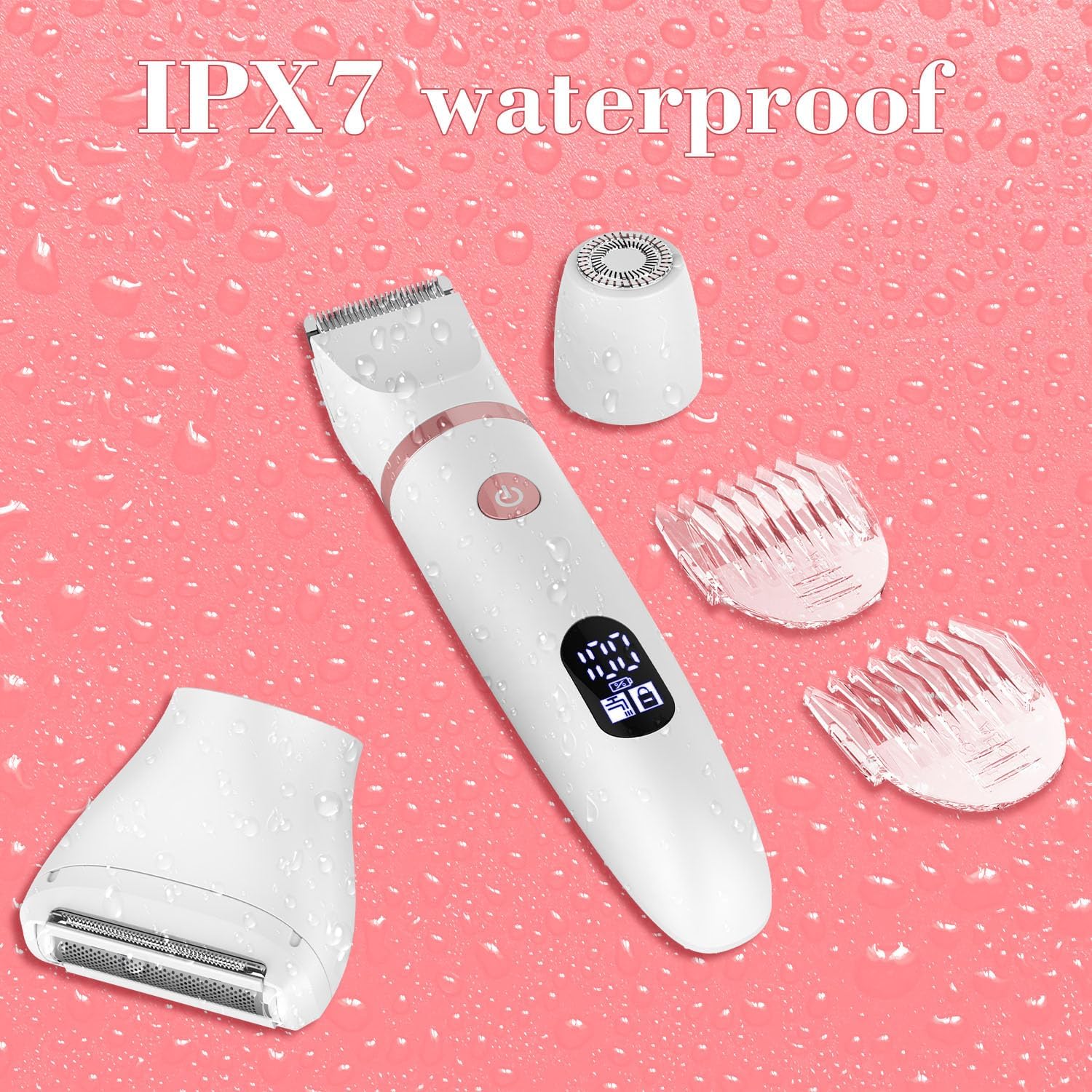 Thumbnail 2 de Scttomon Damenrasierer 3-in-1: Gesicht, Achseln, Beine, Arme & Intimrasur – wasserdicht, LCD-Display, USB-Ladung
