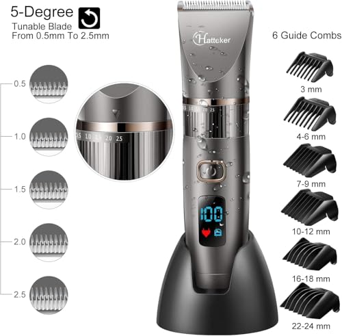 Detalle de Hatteker 3-in-1 Herren Haarschneidemaschine: Wasserdicht, langlebig und vielseitig
