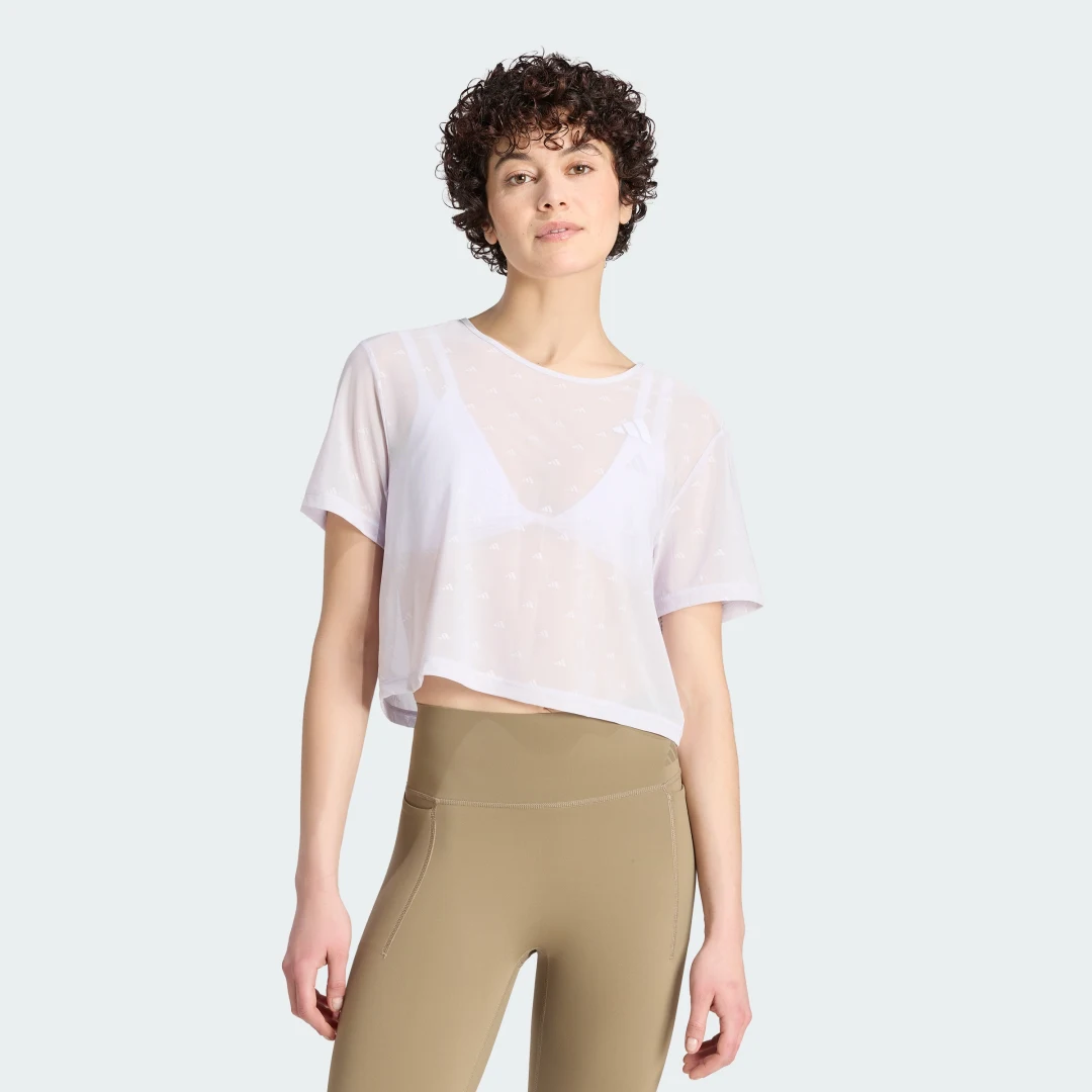 Detalle de Camiseta PrimeLift Essentials Workout Boxy de malla de Adidas
