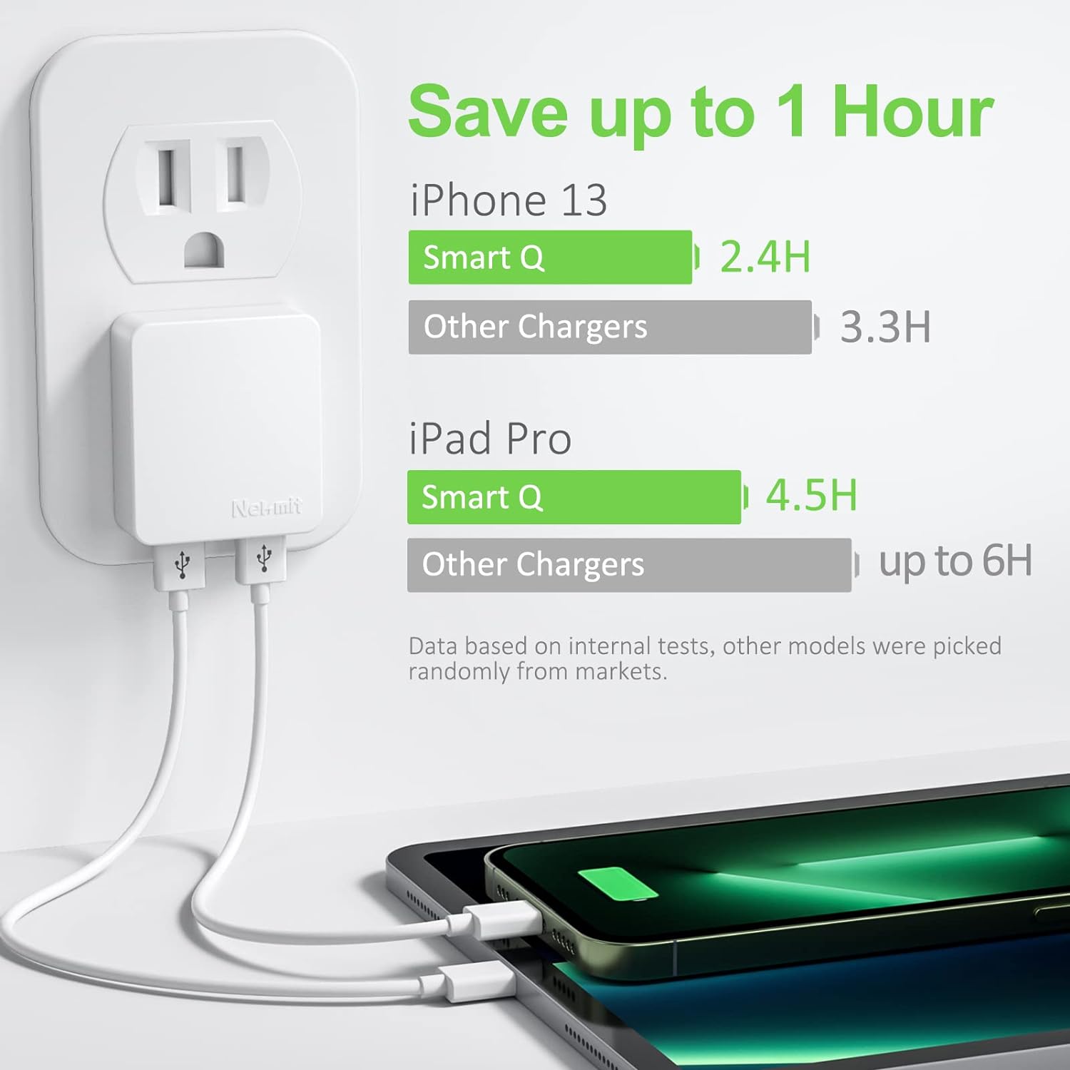 Detalle 2 de Nekmit Dual Port Ultra Thin USB Wall Charger