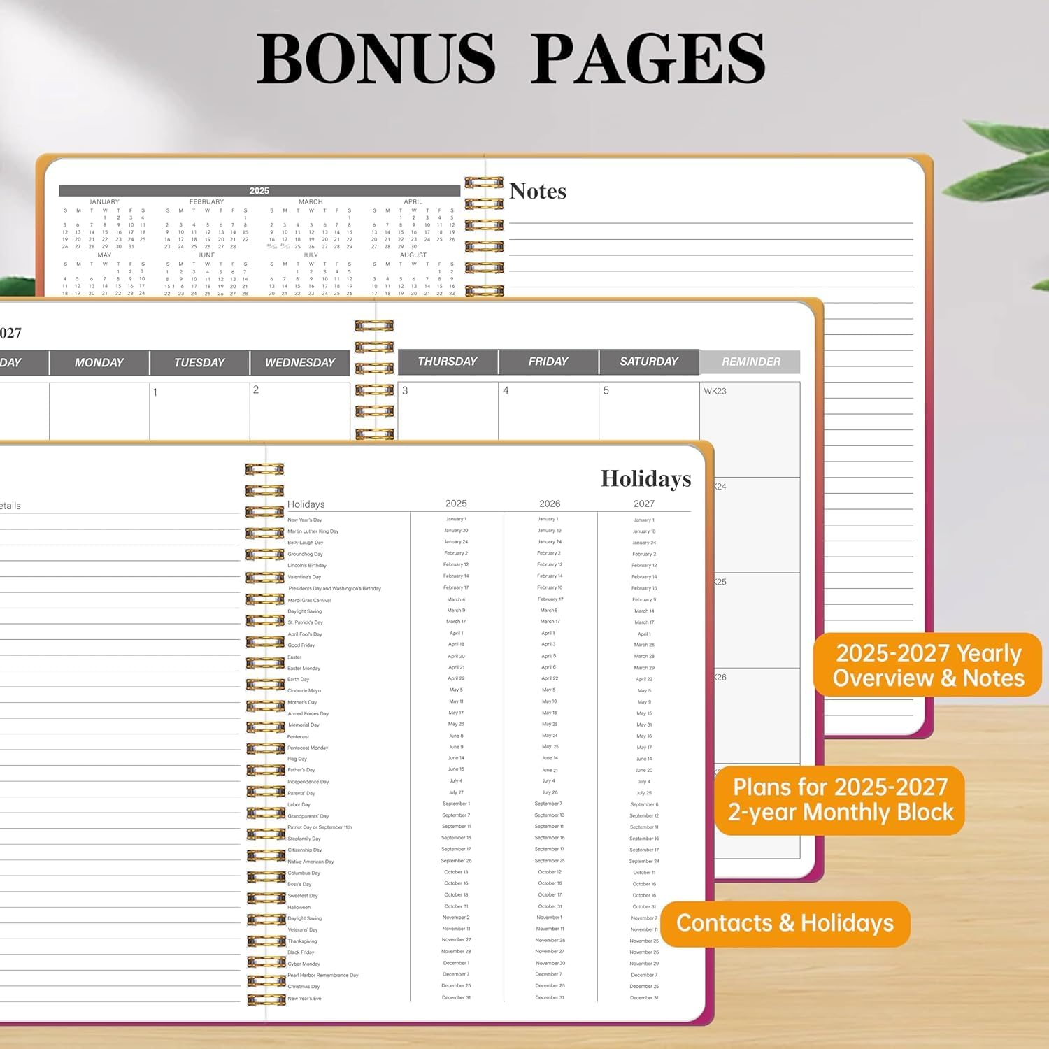 Thumbnail 4 de Monthly Planner 2025-2027 (July 2025–June 2027) 8.5" x 11" – 24-Month Spiral Organizer with Goals & Habit Tracker