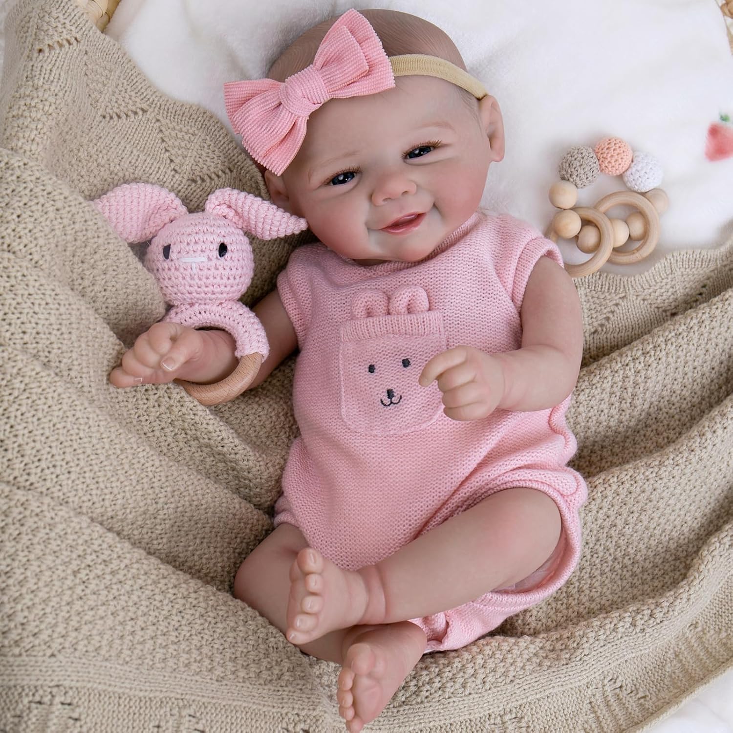 Detalle de Aori Realistic Reborn Baby Dolls (Weighted) — 20-Inch Lifelike Newborn Baby Girl with Flexible Limbs