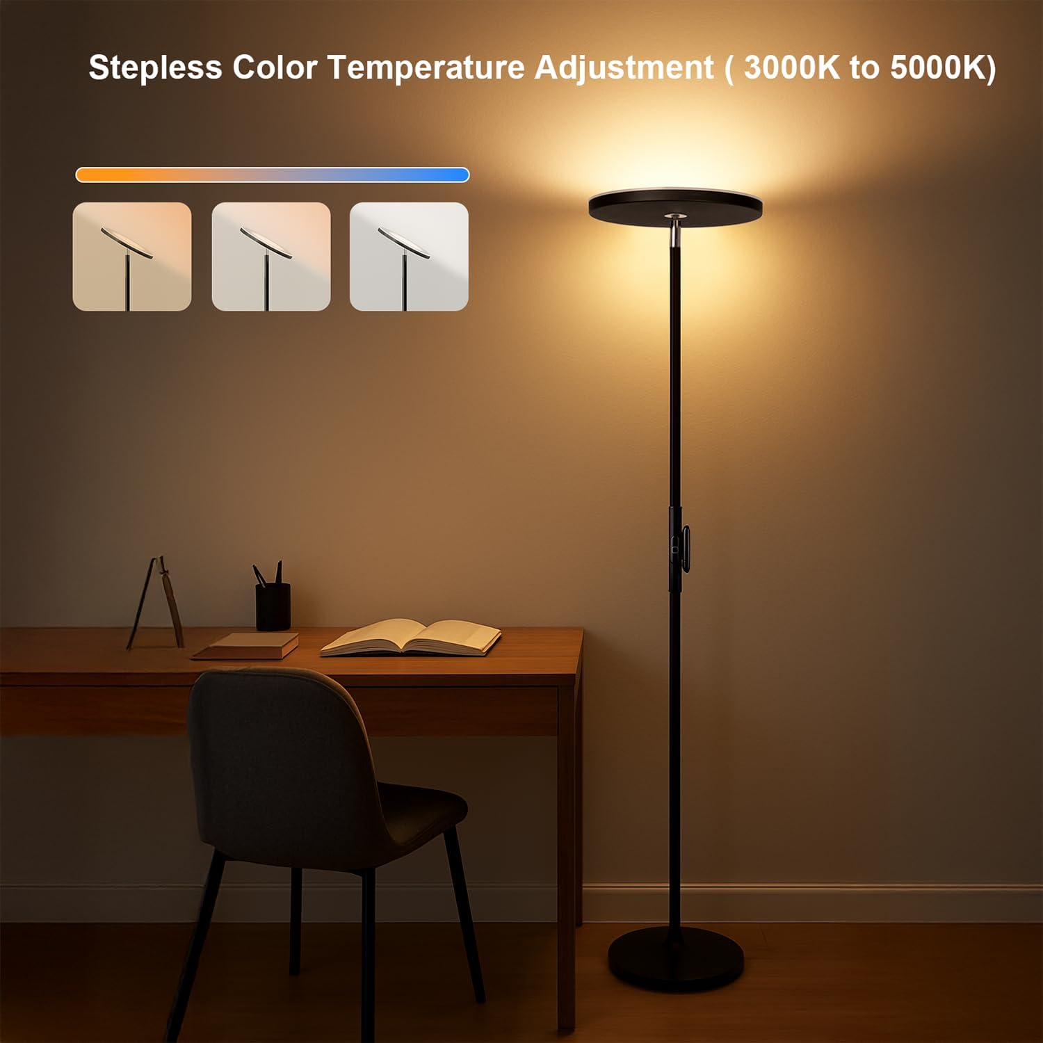 Thumbnail 3 de JOOFO Floor Lamp 30W 2400LM LED Torchiere 🌟