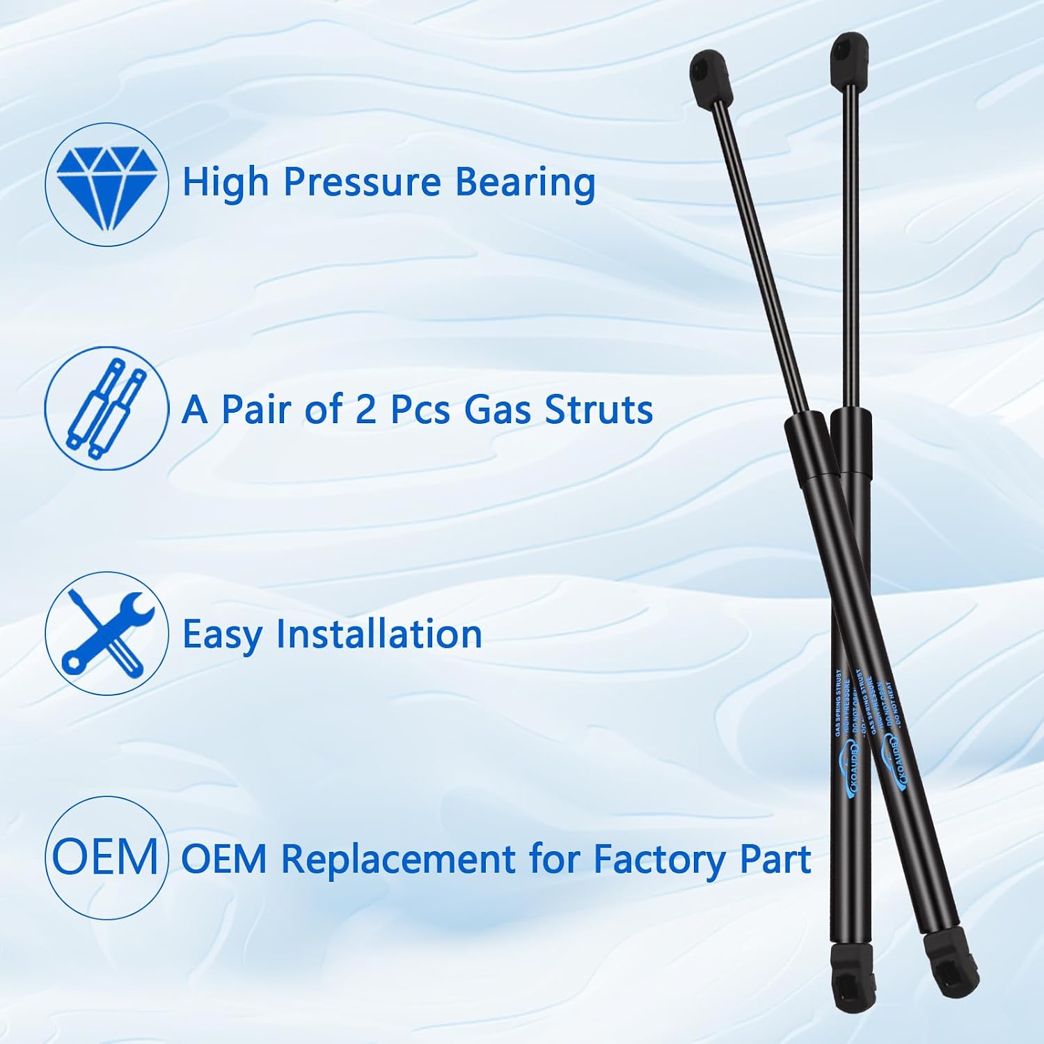 Detalle de Koaudb 2Pcs Boot Struts for Hyundai i20 (2015–2020) Rear Tailgate – 450N Heavy-Duty Gas Strut Replacement
