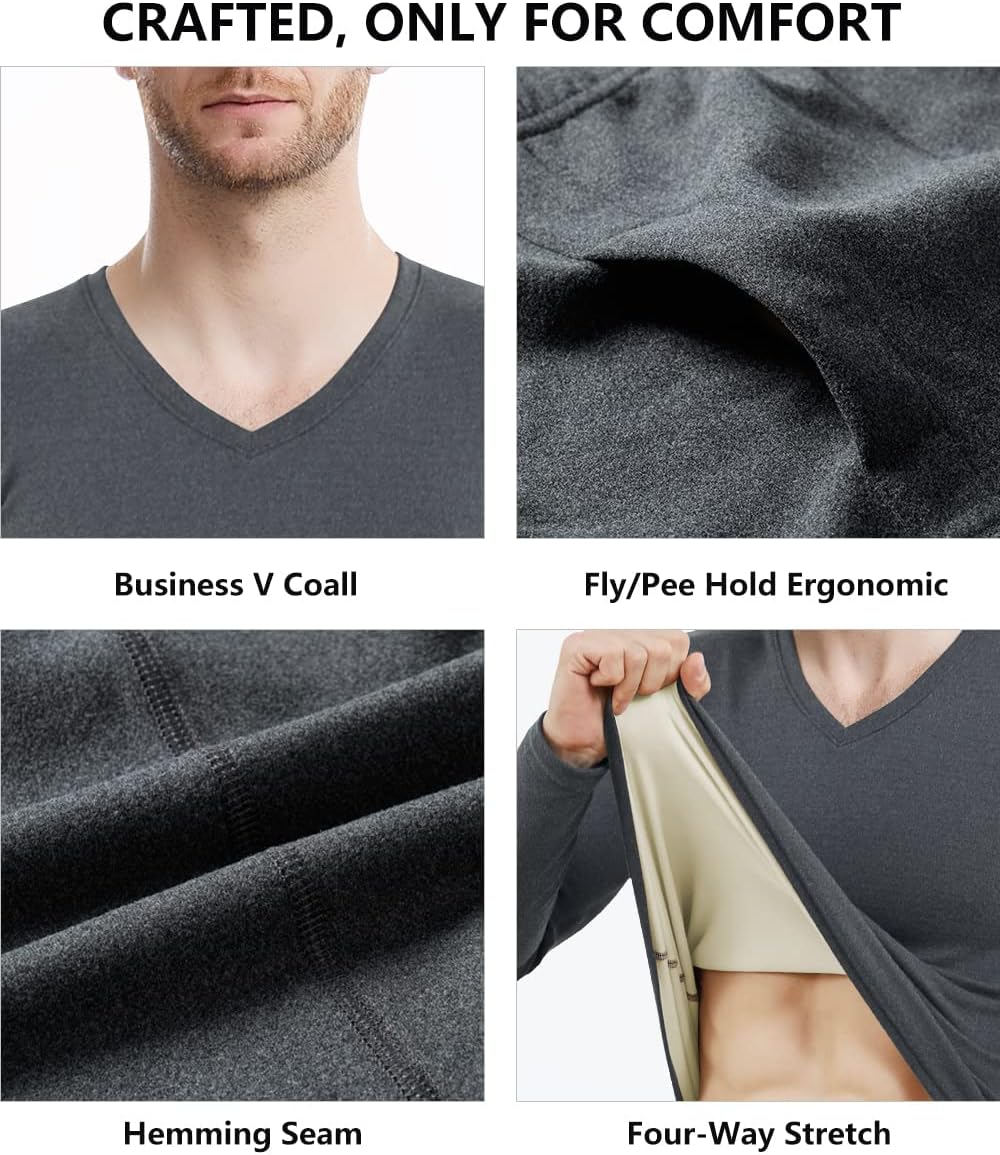 Thumbnail 4 de Boyzn Mens Fleece Lined Thermal Underwear Set (Long Sleeve Top & Long Johns)