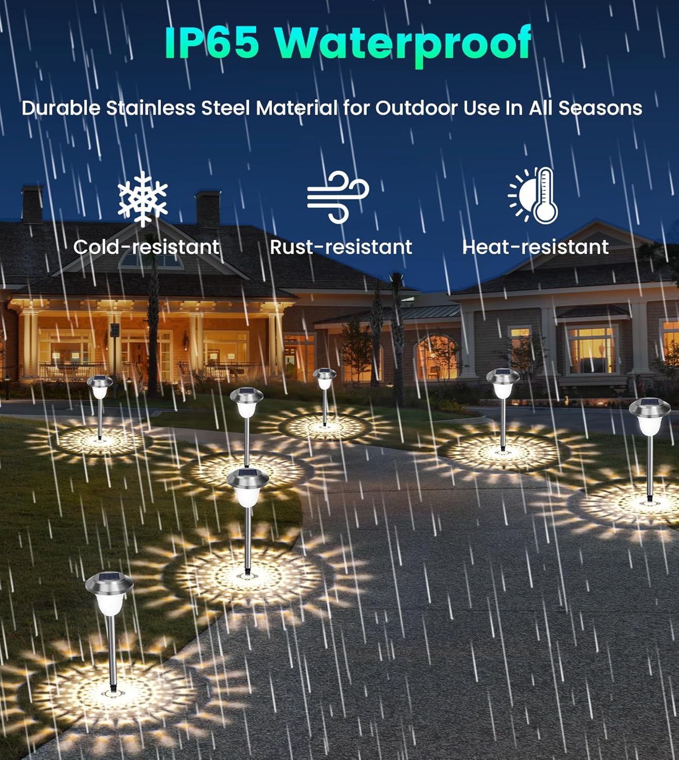 Thumbnail 4 de 4 Pack Bright Solar Lights Outdoor Garden – Premium Stainless Steel, IP65 Waterproof, Dusk to Dawn (Up to 12 Hours)