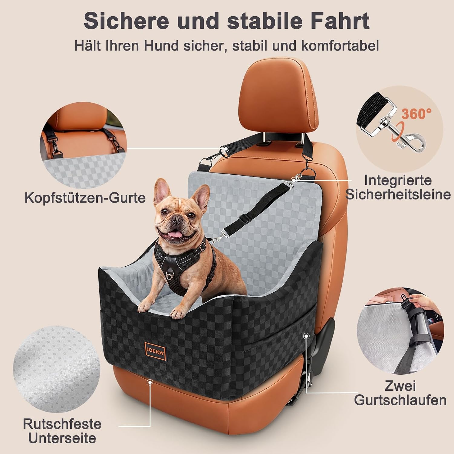 Thumbnail 5 de JOEJOY Hunde Autositz 12,7 cm Erhöhung