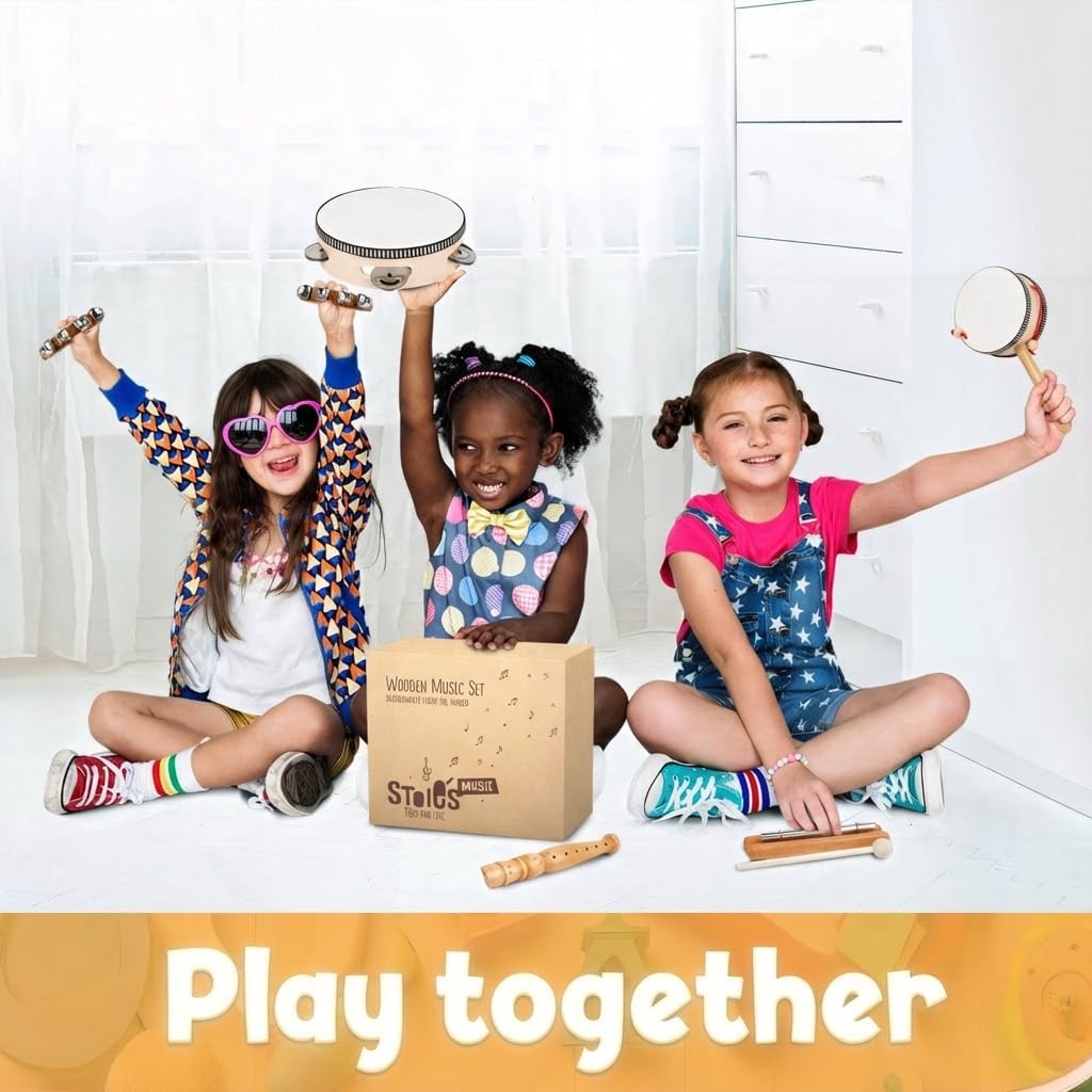 Thumbnail 4 de Stoie's International Musik-Set aus Holz – 9 Instrumente für Kleinkinder & Kinder inkl. Baumwoll-Aufbewahrungstasche