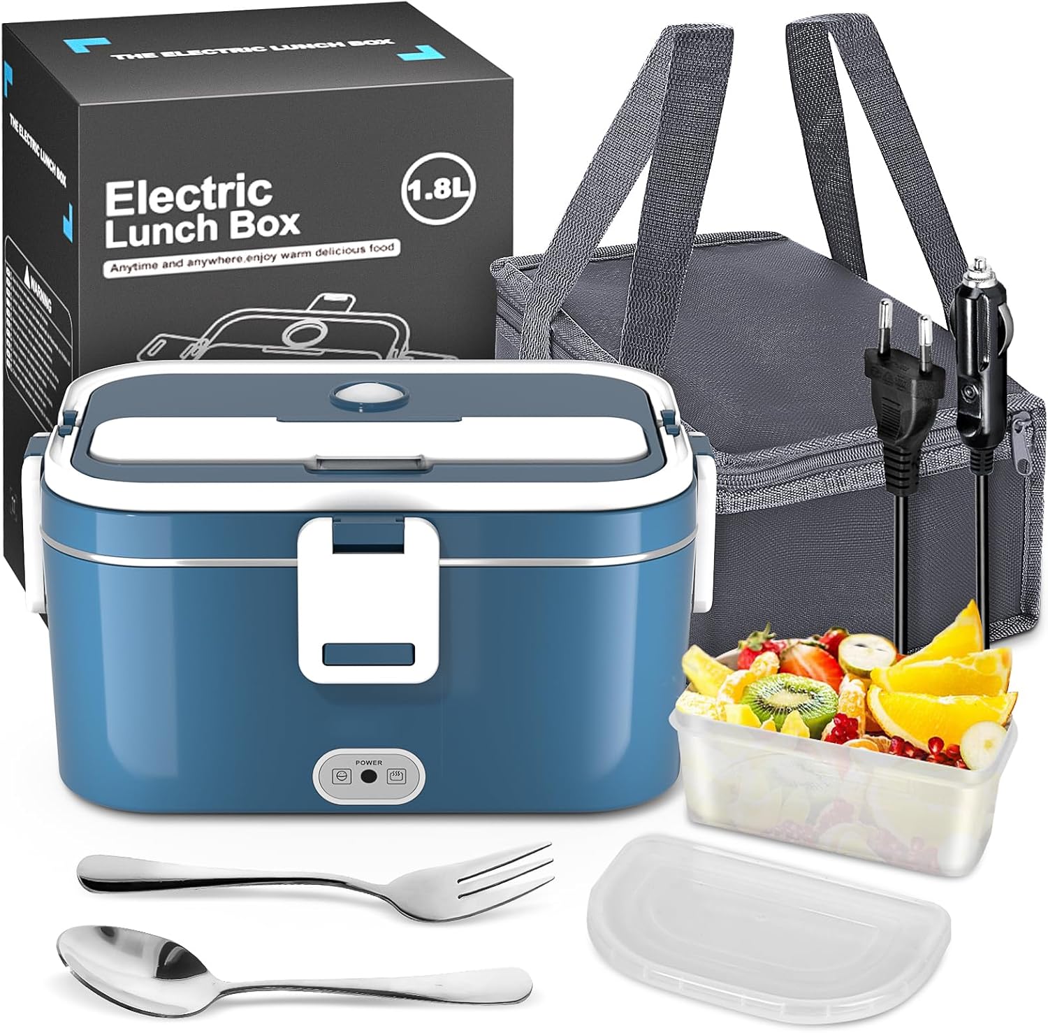 VIYSPNV scaldavivande elettrico portatile 1,8 L da 120W con 3 in 1 (12V/24V/240V) e accessori
