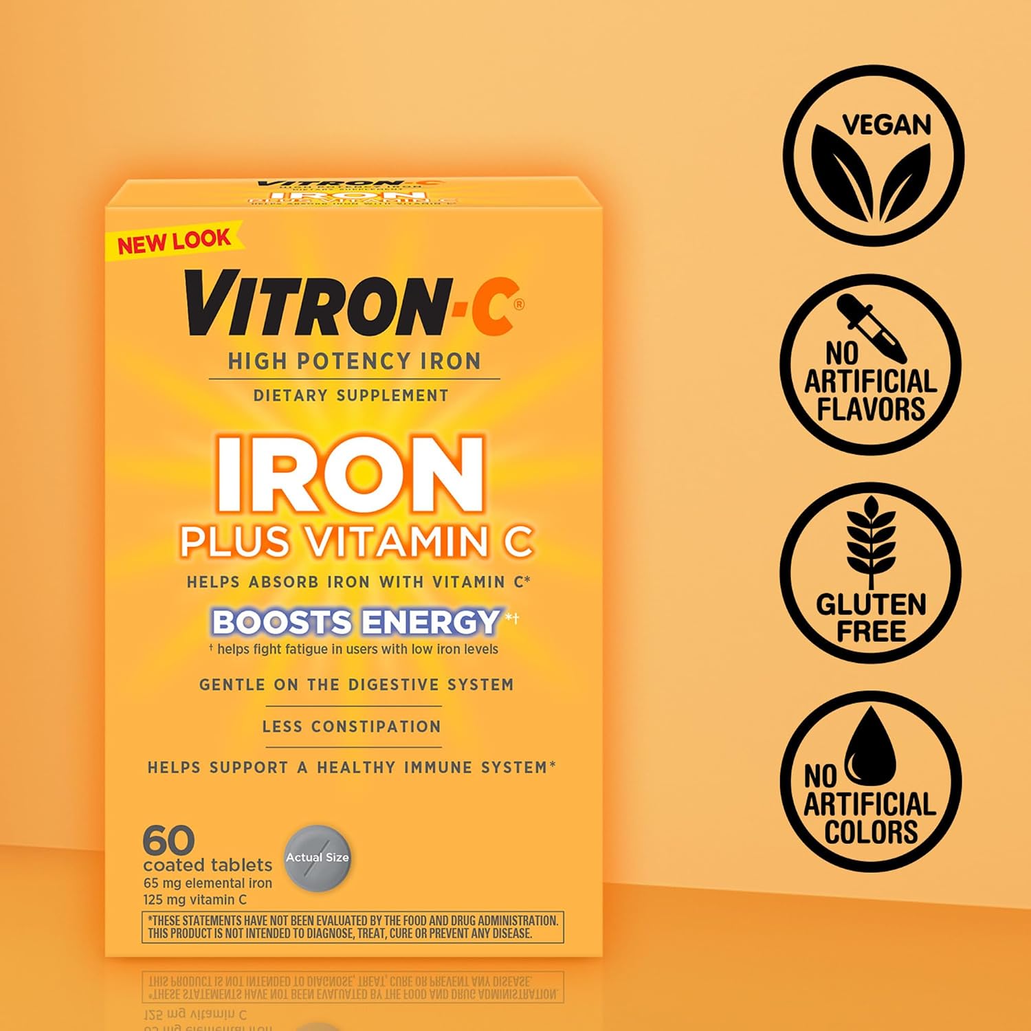 Detalle de Vitron-C 012301 Iron Supplement with Vitamin C, 60 Tablets