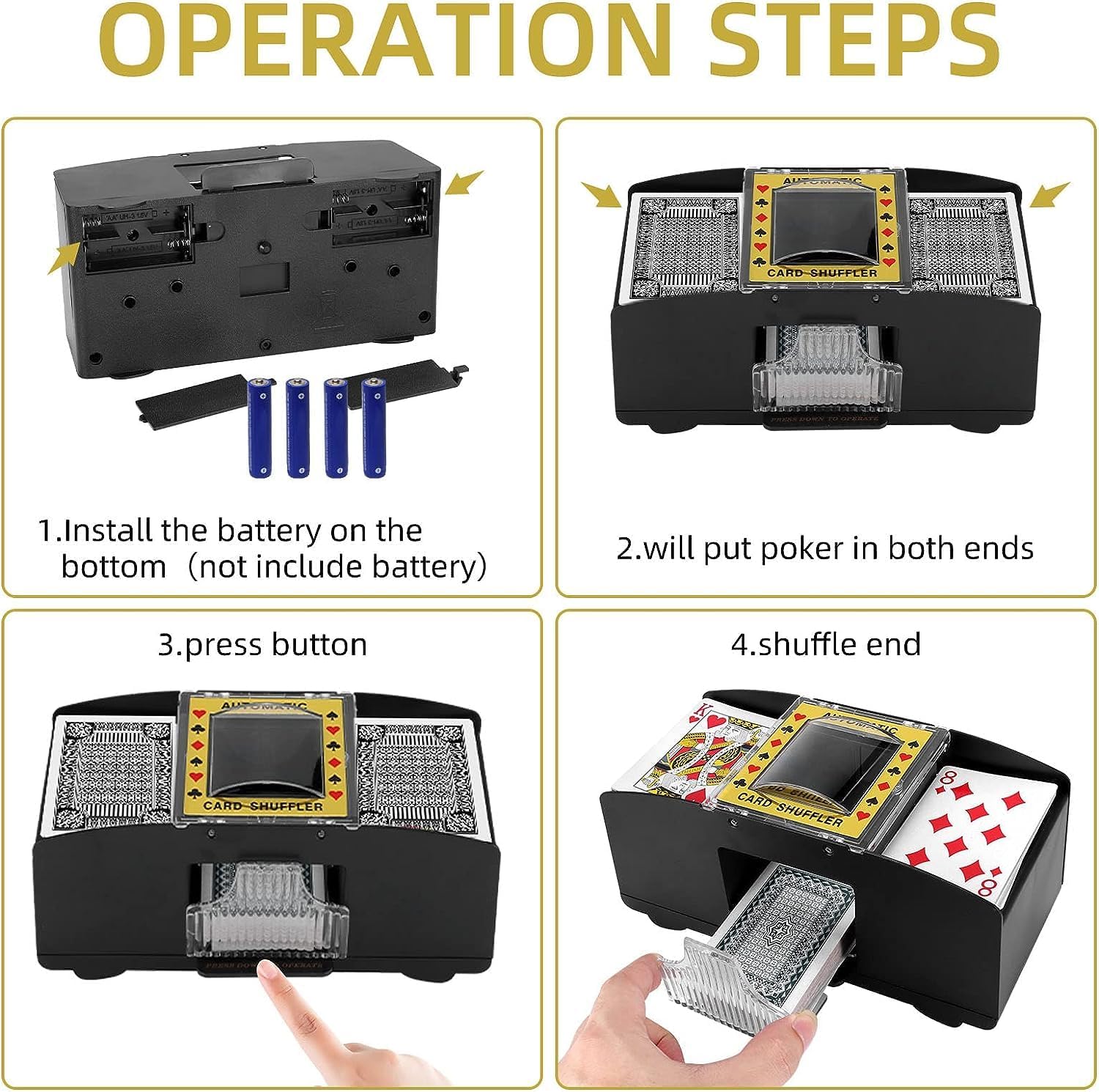 Detalle 2 de Automatic Card Shuffler Machine 2‑deck USB