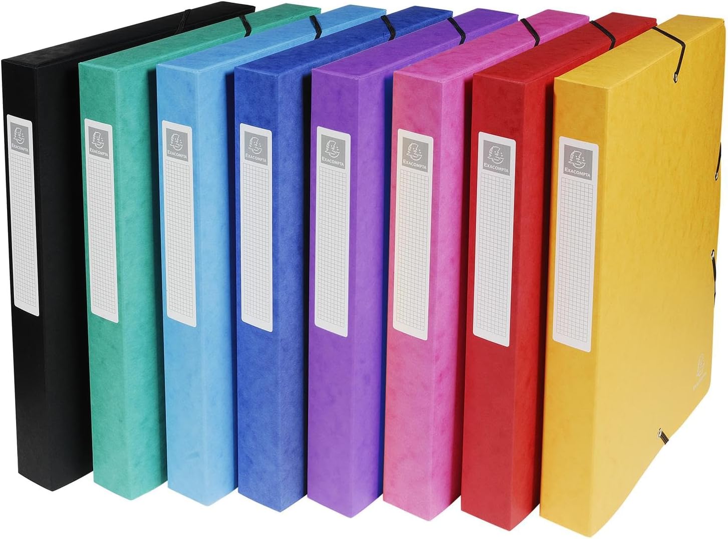 Detalle de Exacompta Exabox 50400E : 8 boîtes de classement avec élastiques pour documents A4