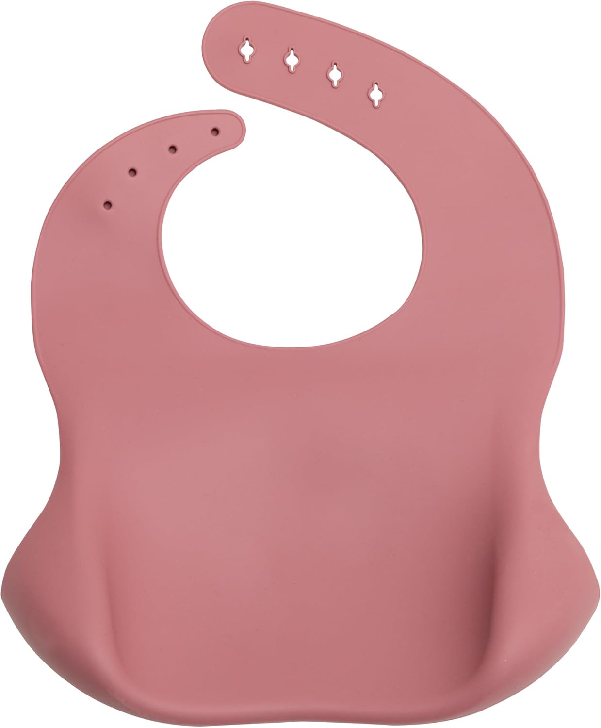 Detalle de Mr. Wonderful Bavoir en silicone rose – Je vais tout dévorer, ajustable et inodore