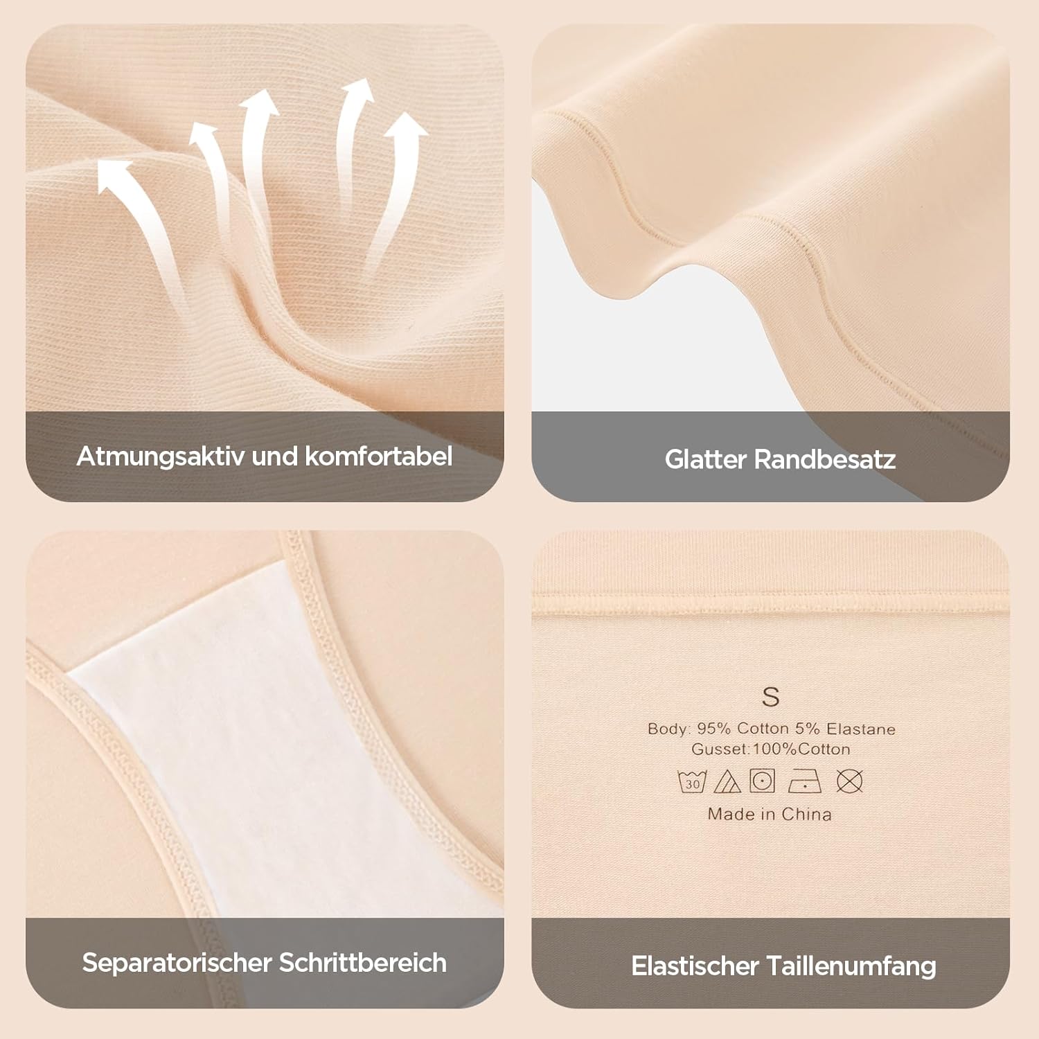 Thumbnail 2 de Briyat Umstandsunterhosen Damen – 6er Pack,Baumwolle, atmungsaktiv und sanfte Unterstützung im Wochenbett